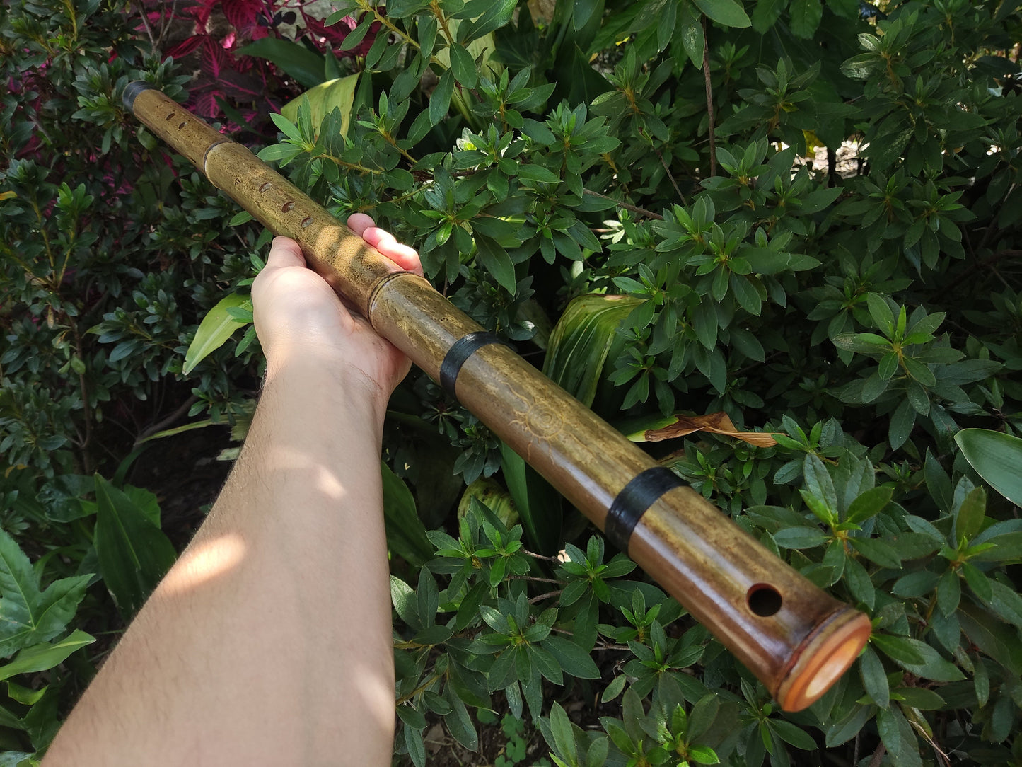 Deep Exotic Meditative Kokin Akebono Bamboo Flute in the key of low G#3. Rustic oriental flute. Ethnic asian flute. Deep transporting voice
