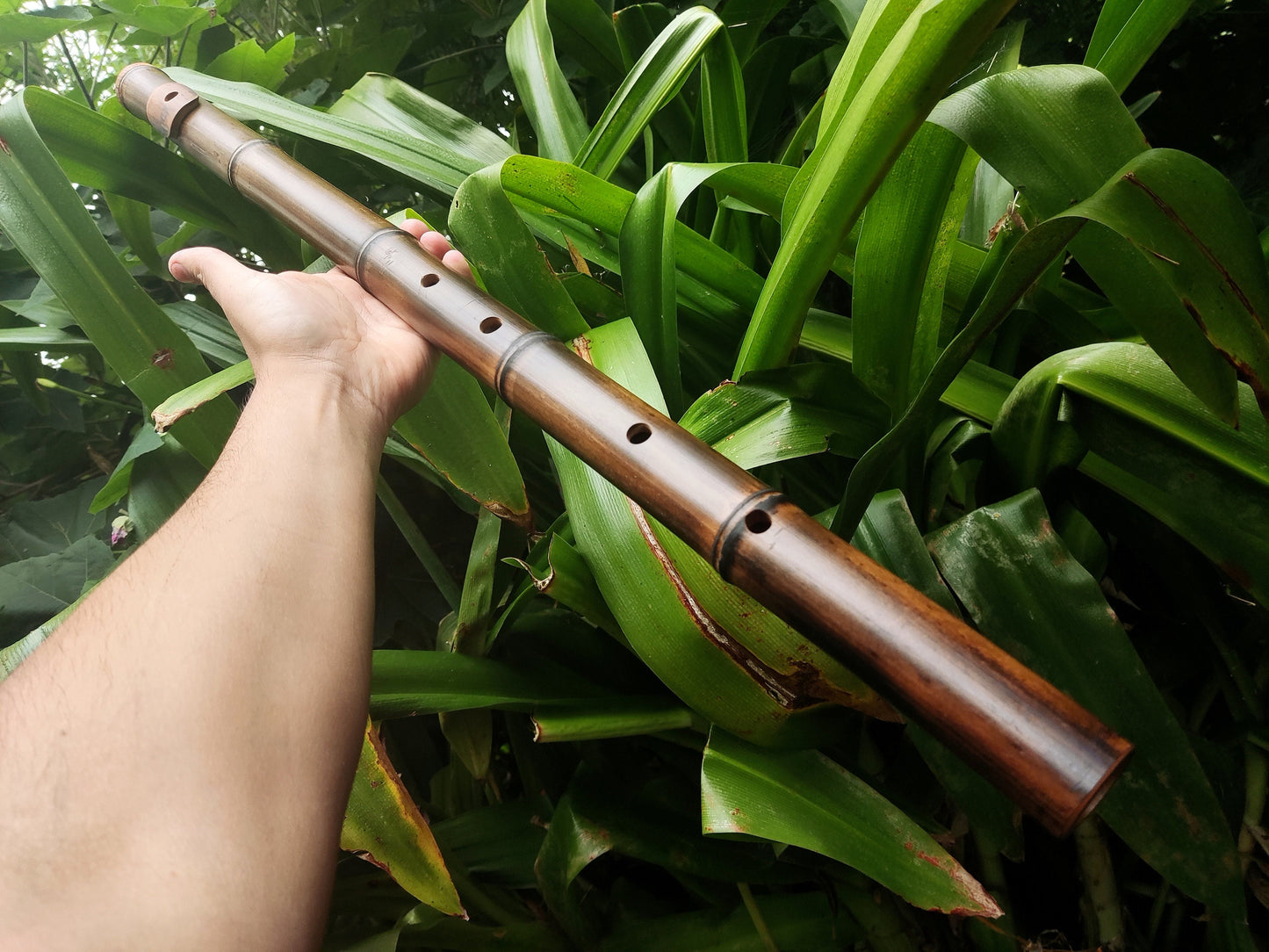 Low A Major Pentatonic Bamboo Flute with Lip Plate
