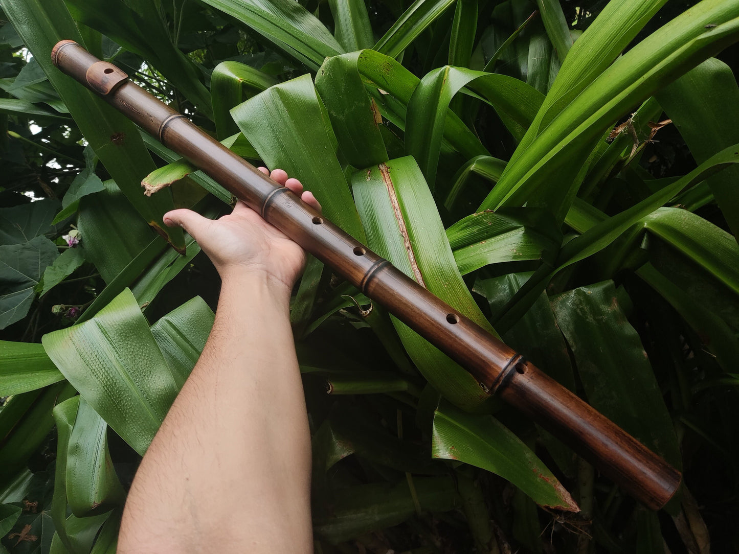 Low A Major Pentatonic Bamboo Flute with Lip Plate