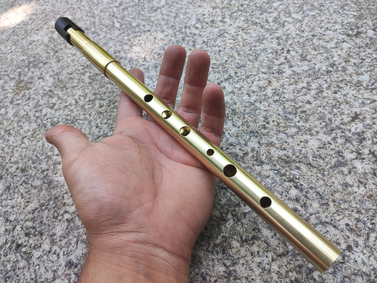 Penny Whistle in high C. Handmade tunable Tin Whistle, for Irish, celtic and Folk Music | Brass Flute by Rui Gomes
