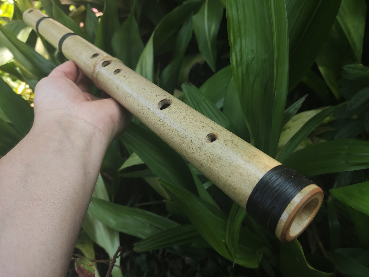 Handmade Raga Bhairavi bamboo flute in low D, tuned for meditation & sound healing. Handcrafted Indian Raga Flute