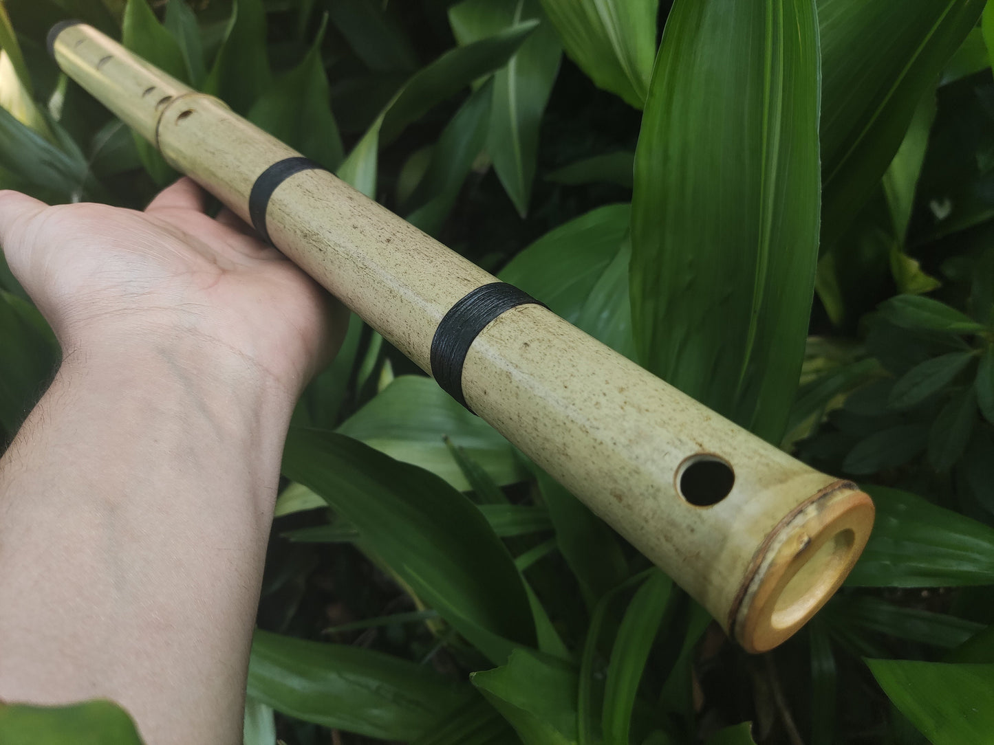 Handmade Raga Bhairavi bamboo flute in low D, tuned for meditation & sound healing. Handcrafted Indian Raga Flute