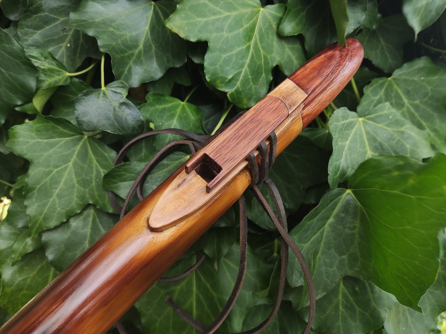 Low D Ethnic Native American Style Bamboo flute in the key of low D | Low D and Intuitive Meditation flute with a Rustic Design | Rui Gomes