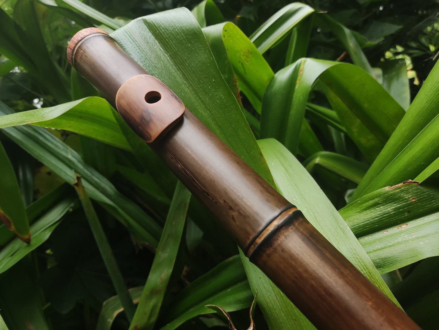 Low A Major Pentatonic Bamboo Flute with Lip Plate