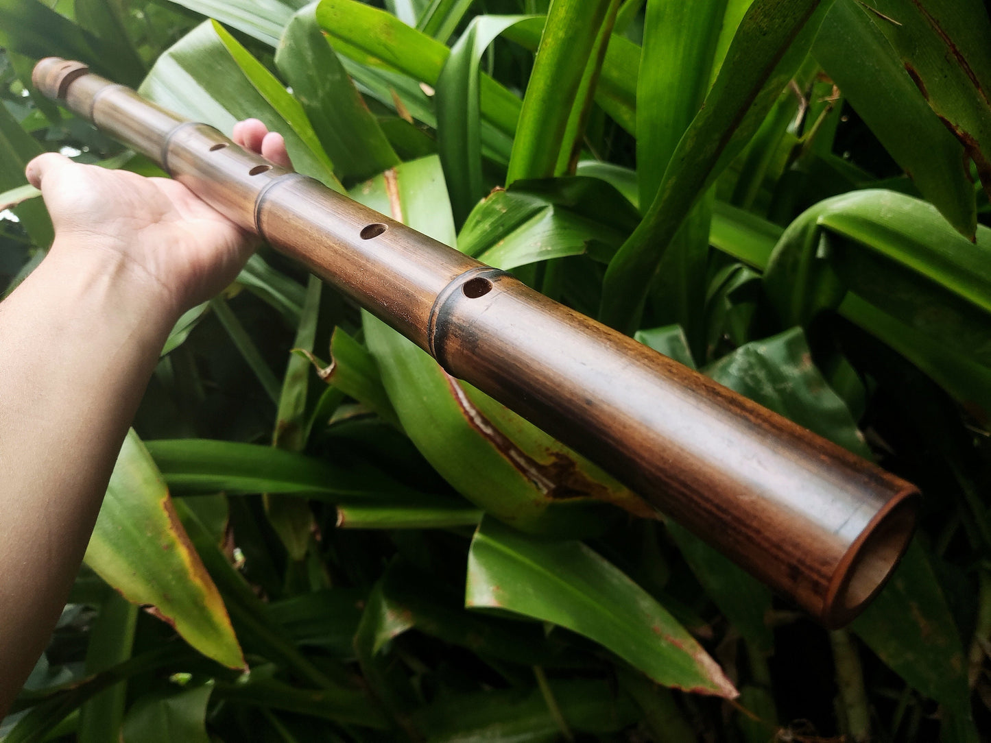 Low A Major Pentatonic Bamboo Flute with Lip Plate