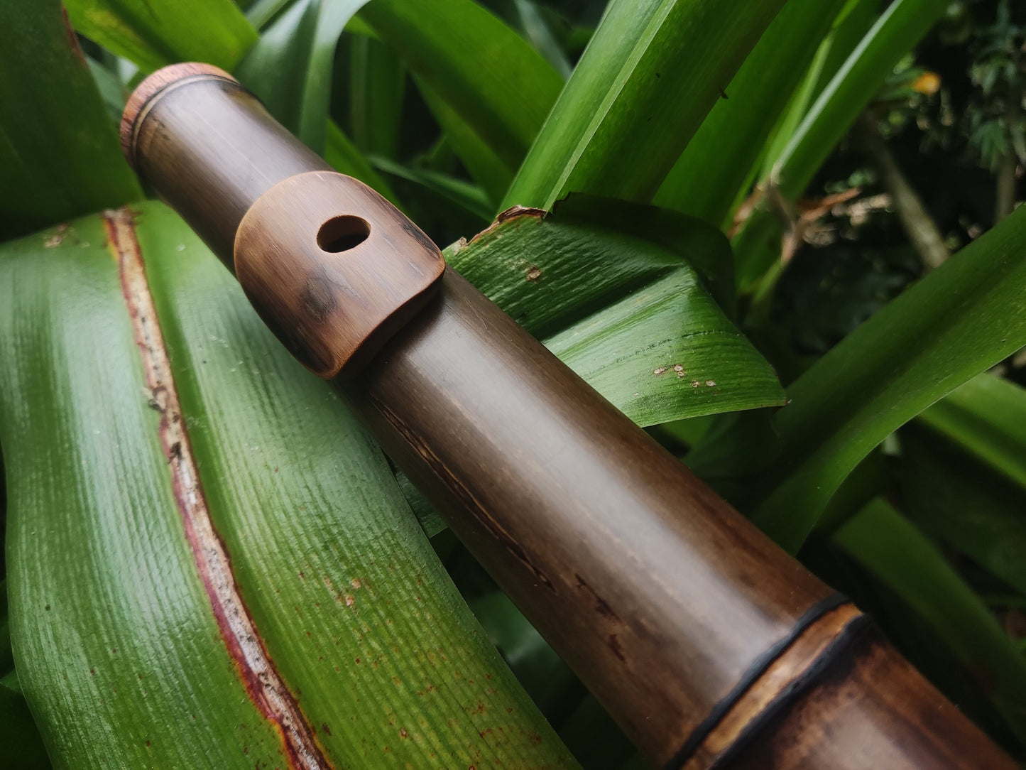 Low A Major Pentatonic Bamboo Flute with Lip Plate