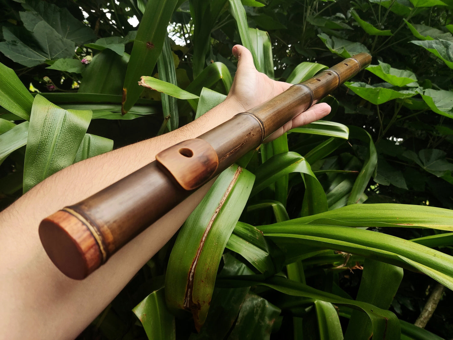 Low A Major Pentatonic Bamboo Flute with Lip Plate