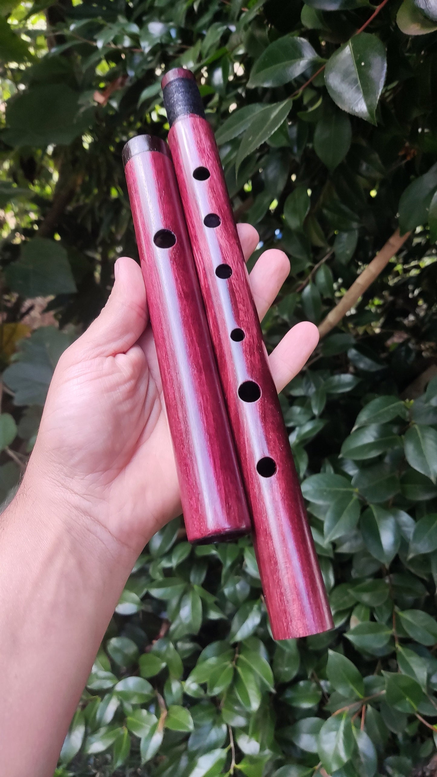G major Purpleheart Flute. Handmade Wooden  Irish style flute, made in two pieces, concert tuned for Folk Music | Gift for Musician | Exotic
