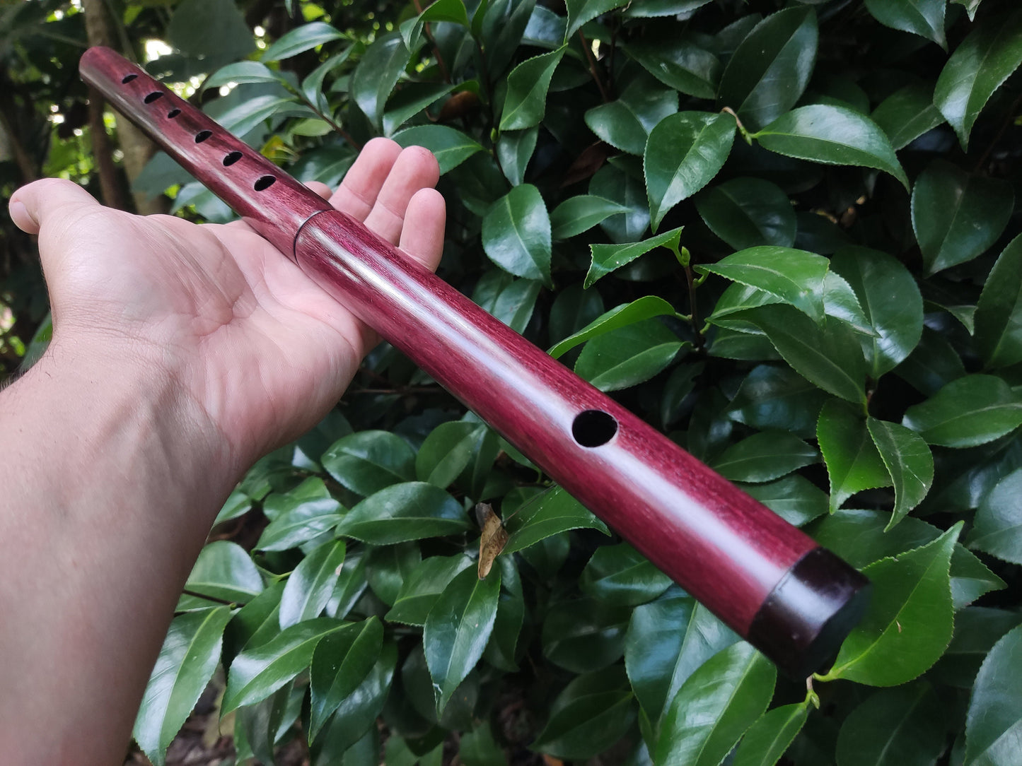 G major Purpleheart Flute. Handmade Wooden  Irish style flute, made in two pieces, concert tuned for Folk Music | Gift for Musician | Exotic