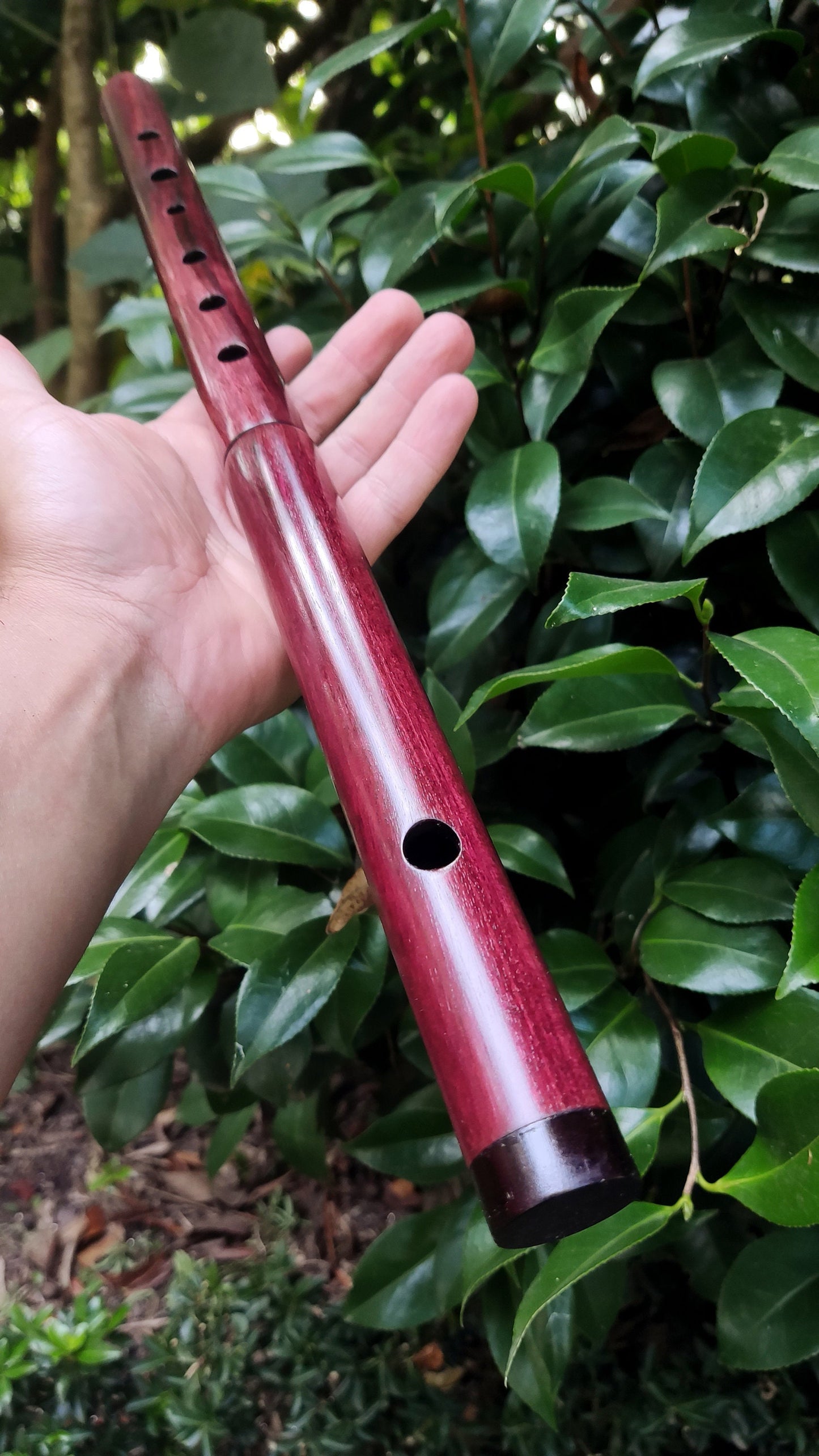 G major Purpleheart Flute. Handmade Wooden  Irish style flute, made in two pieces, concert tuned for Folk Music | Gift for Musician | Exotic