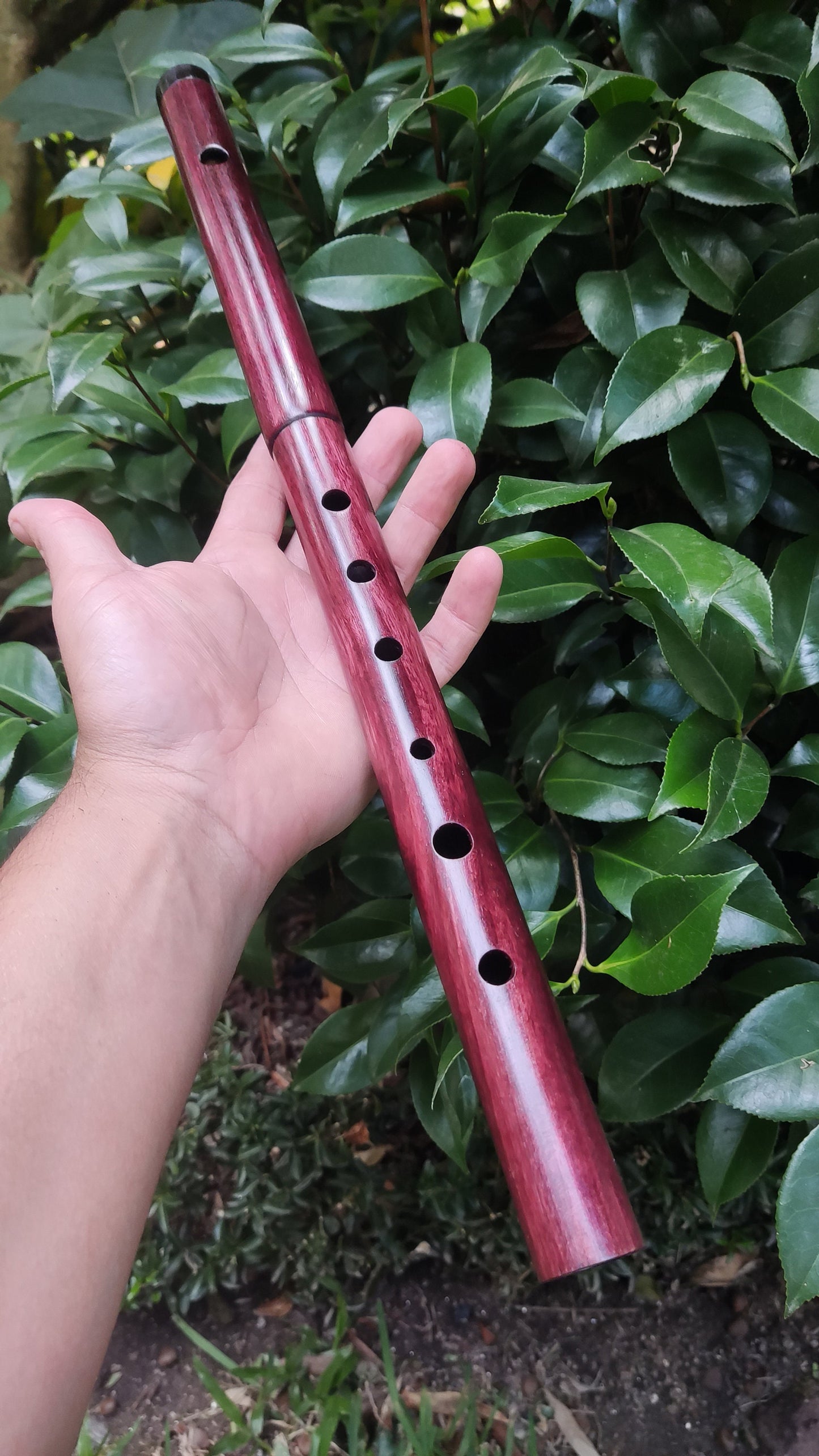 G major Purpleheart Flute. Handmade Wooden  Irish style flute, made in two pieces, concert tuned for Folk Music | Gift for Musician | Exotic