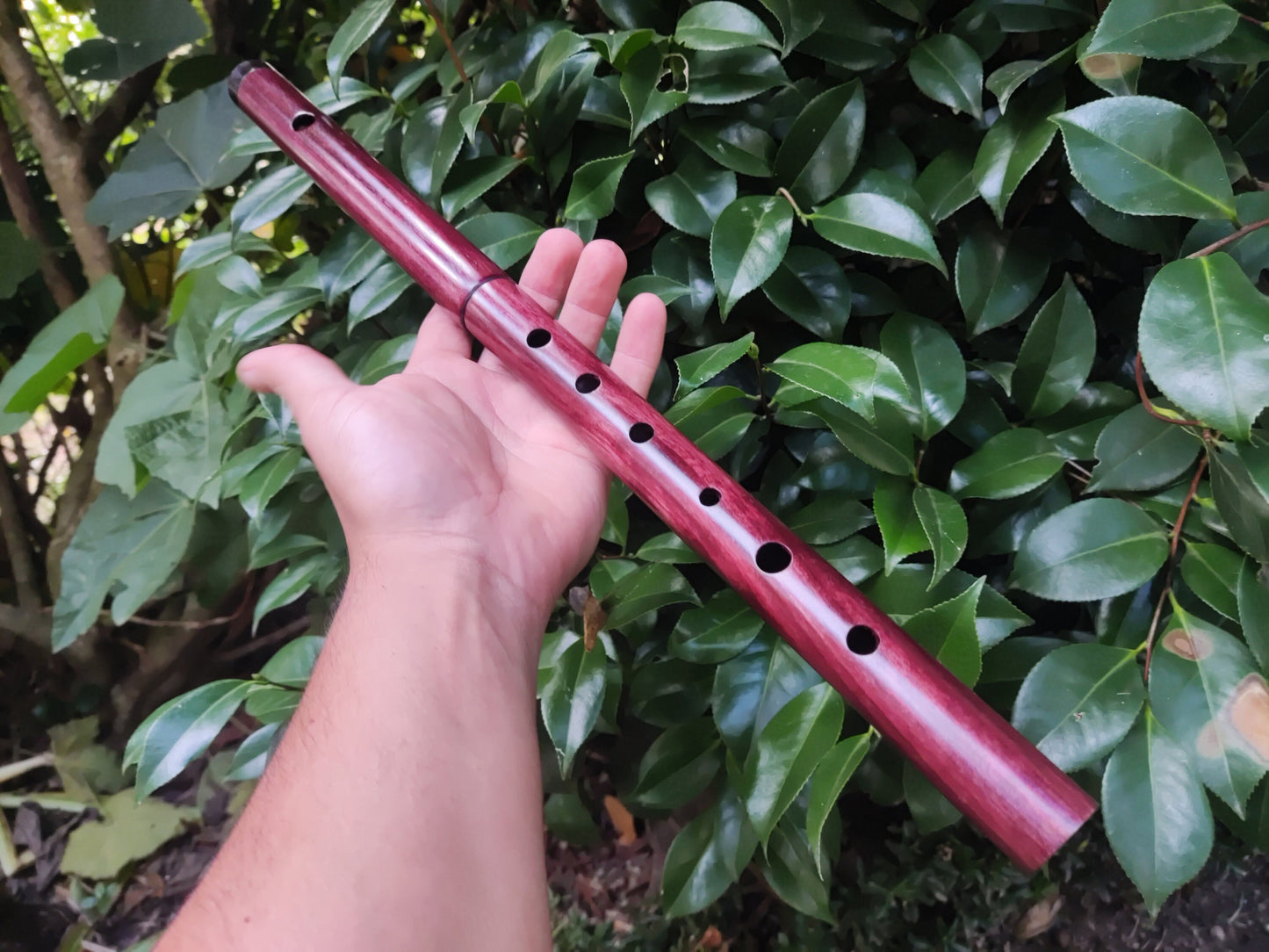 G major Purpleheart Flute. Handmade Wooden  Irish style flute, made in two pieces, concert tuned for Folk Music | Gift for Musician | Exotic