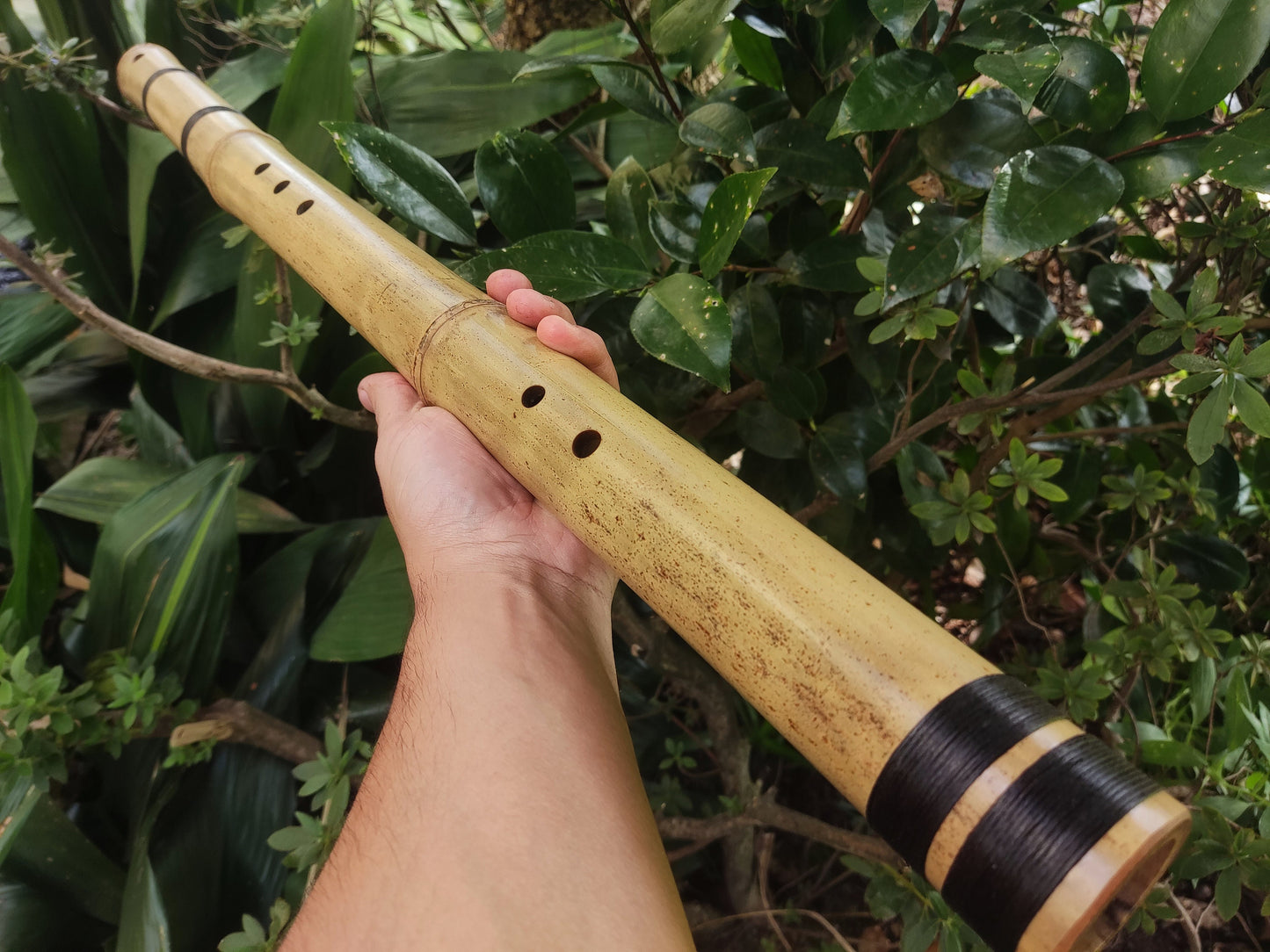 Kokin-Akebono Bamboo Flute in the key of low F#3 | Exotic looking and Meditative flute with Oriental design | For Deep meditation