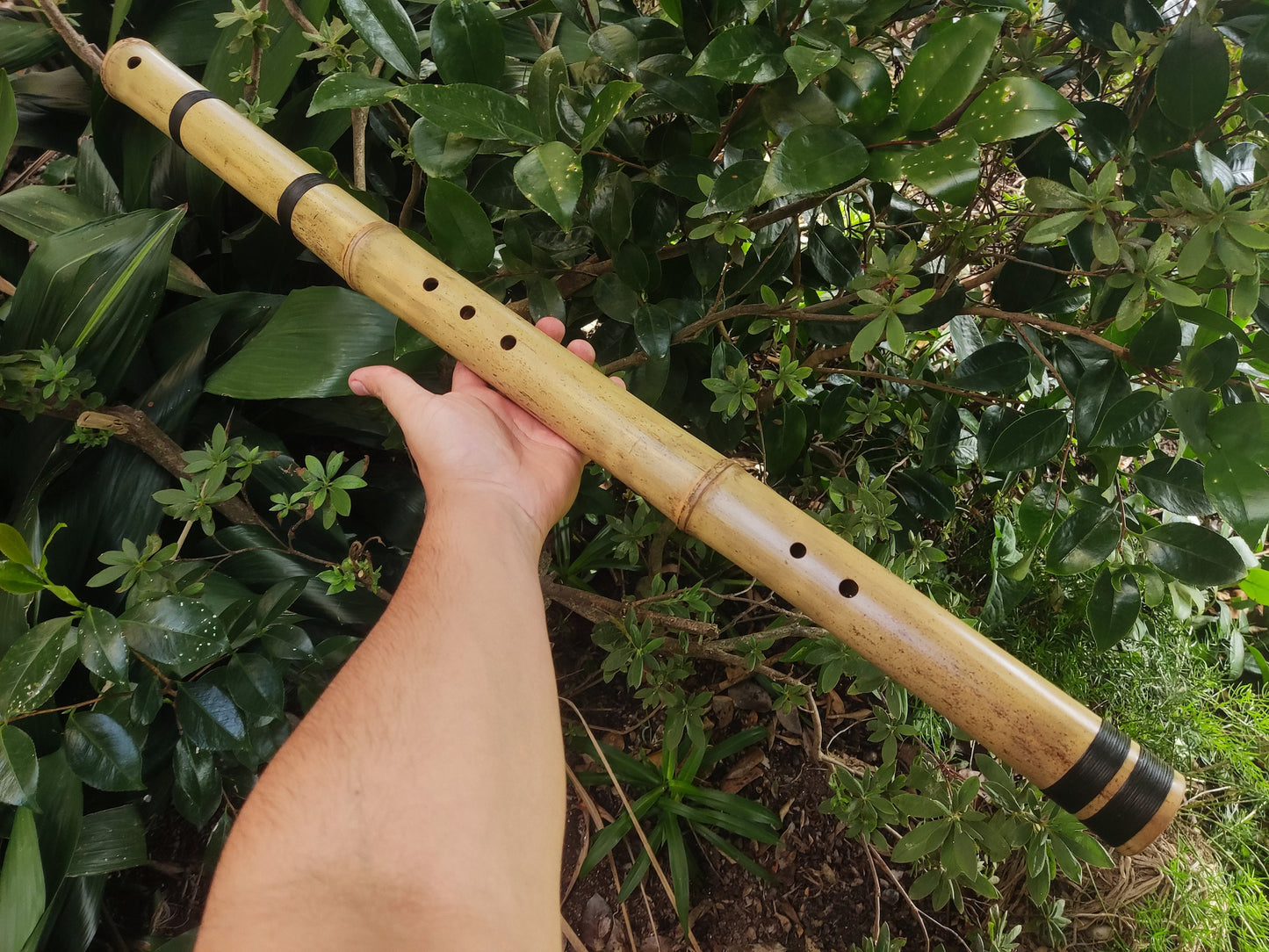 Kokin-Akebono Bamboo Flute in the key of low F#3 | Exotic looking and Meditative flute with Oriental design | For Deep meditation