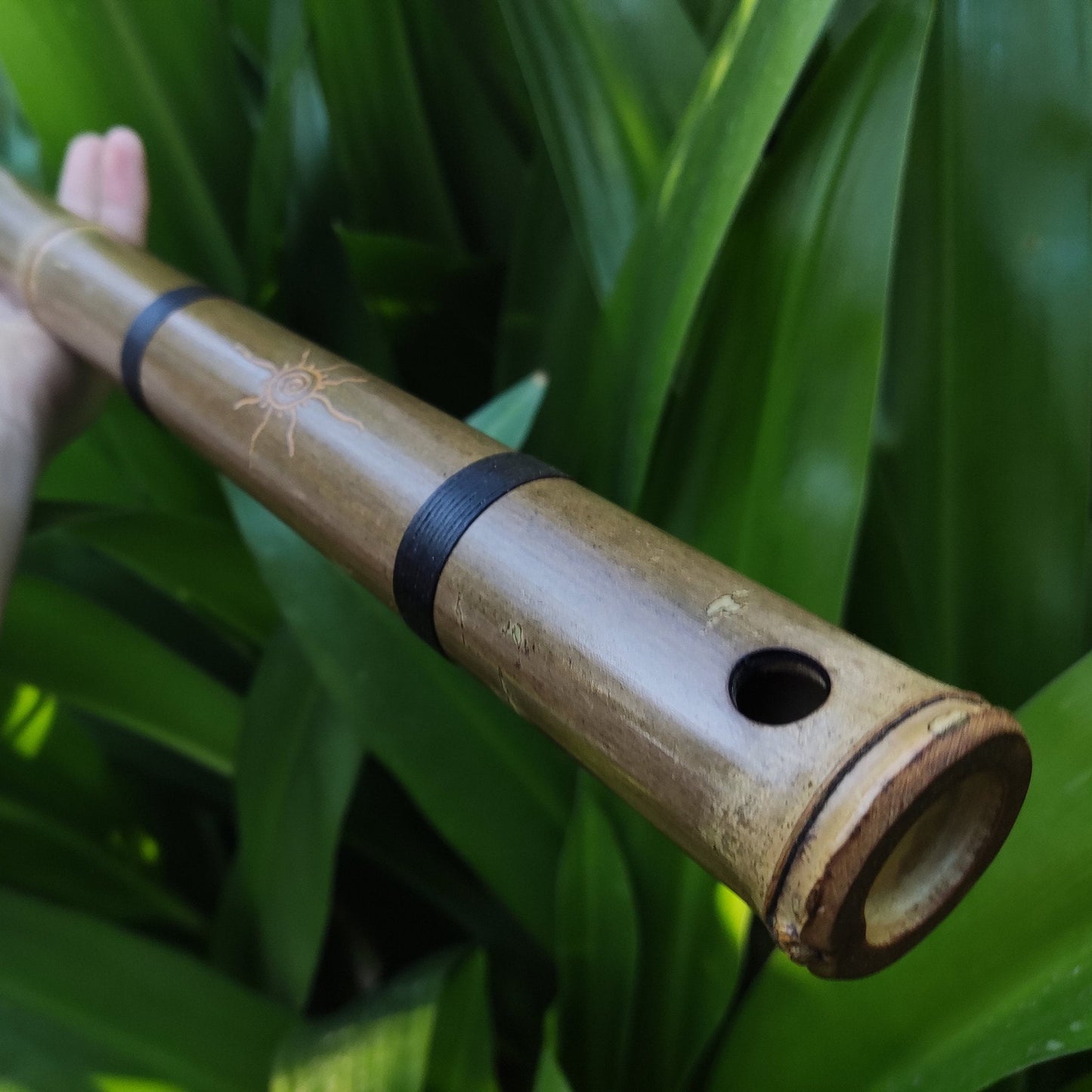 Egyptian Flute in low A for Meditation and Sound Healing. Handmade bass bamboo flute with an exotic, middle eastern sounding scale