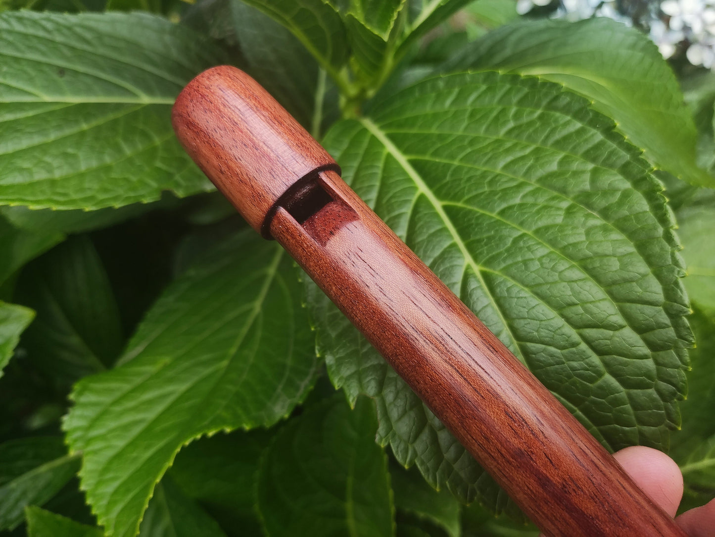 Wooden Tin Whistle in High D handmade out of Bubinga | African Rosewood Wooden Recorder | Small flute for Folk and World Music | Rui Gomes
