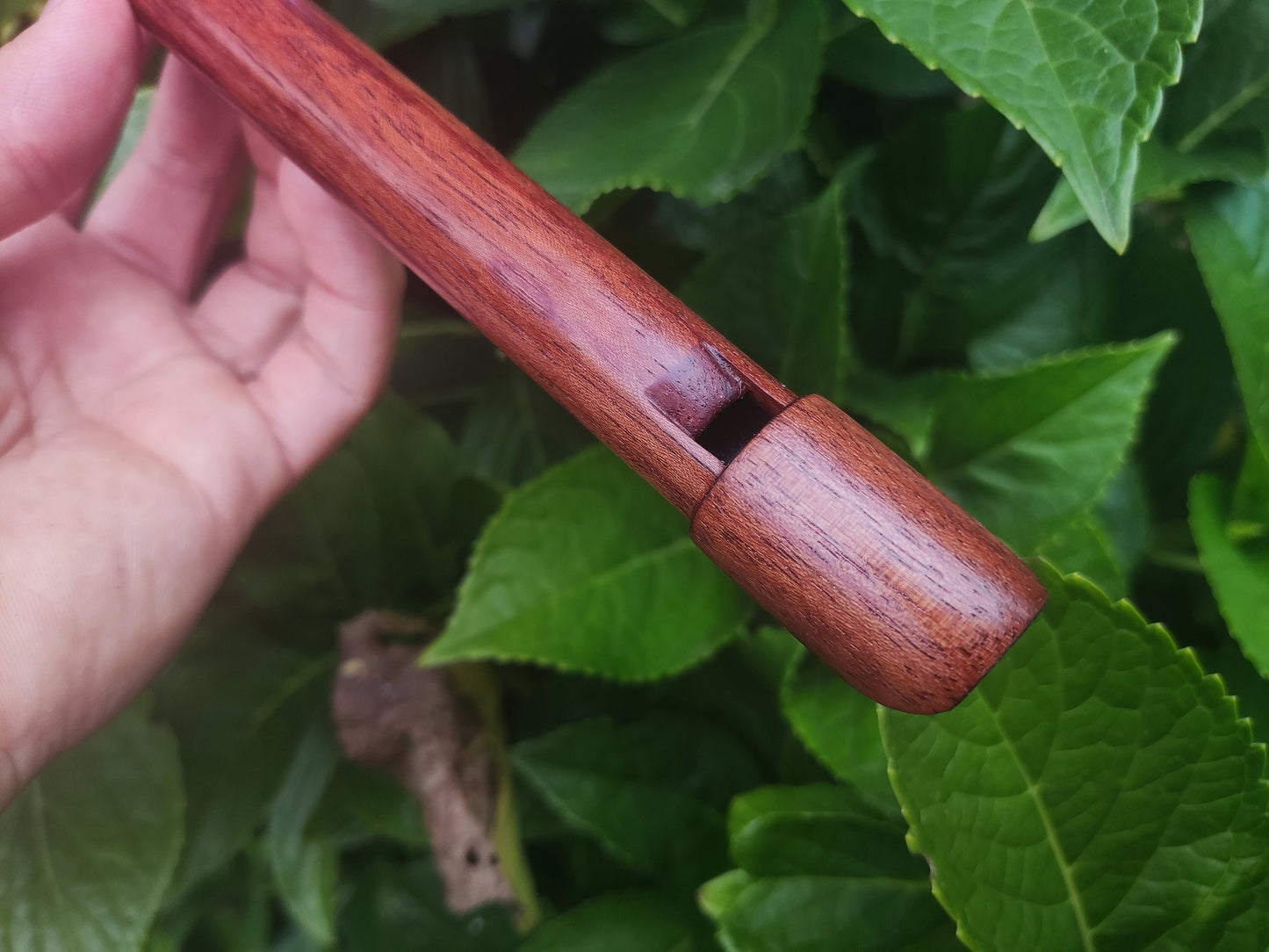 Wooden Tin Whistle in High D handmade out of Bubinga | African Rosewood Wooden Recorder | Small flute for Folk and World Music | Rui Gomes