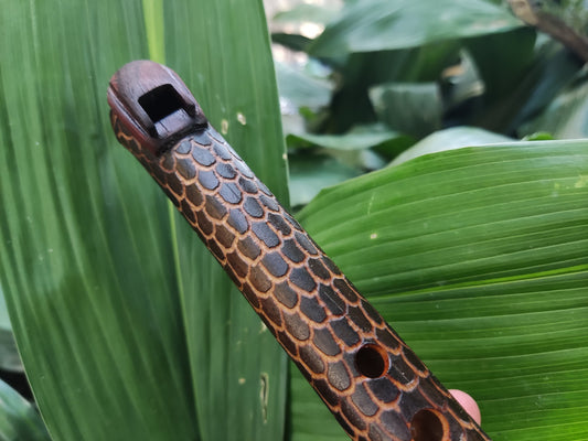 RESERVED FOR RONNIE: High D 432Hz Dragon Skin Fipple Flute in the Native American Style. 5 holes minor pentatonic flute