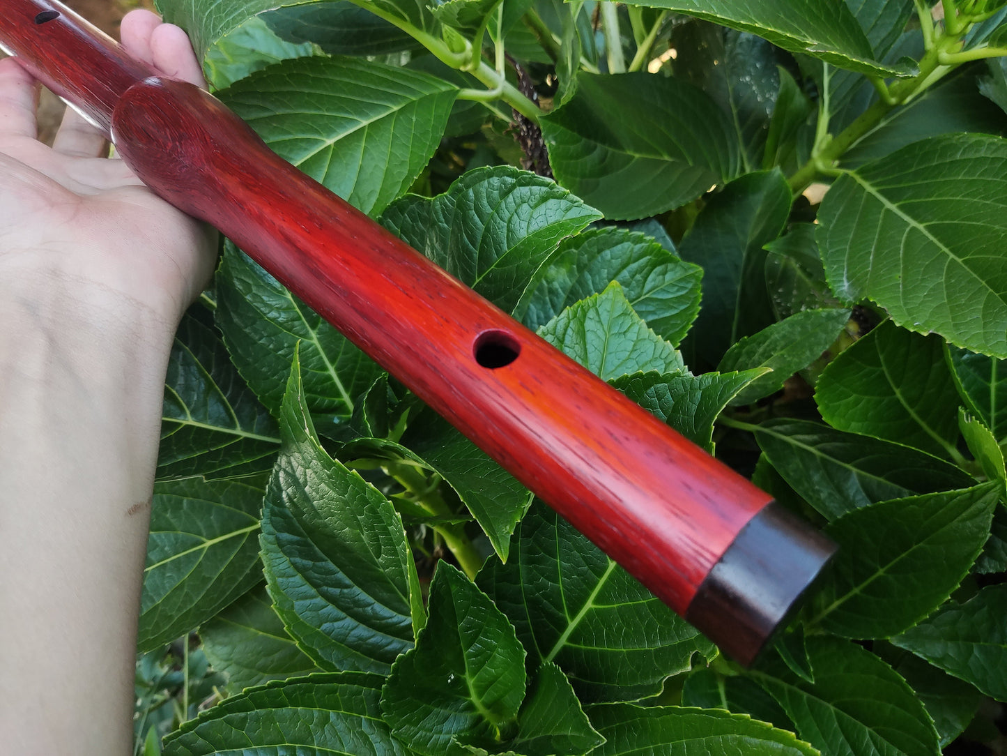 Low D Wooden Flute handmade with Exotic Hardwoods for Irish and Folk Music | Concert tuned Transverse flute in Padauk and Rosewood | Gomes