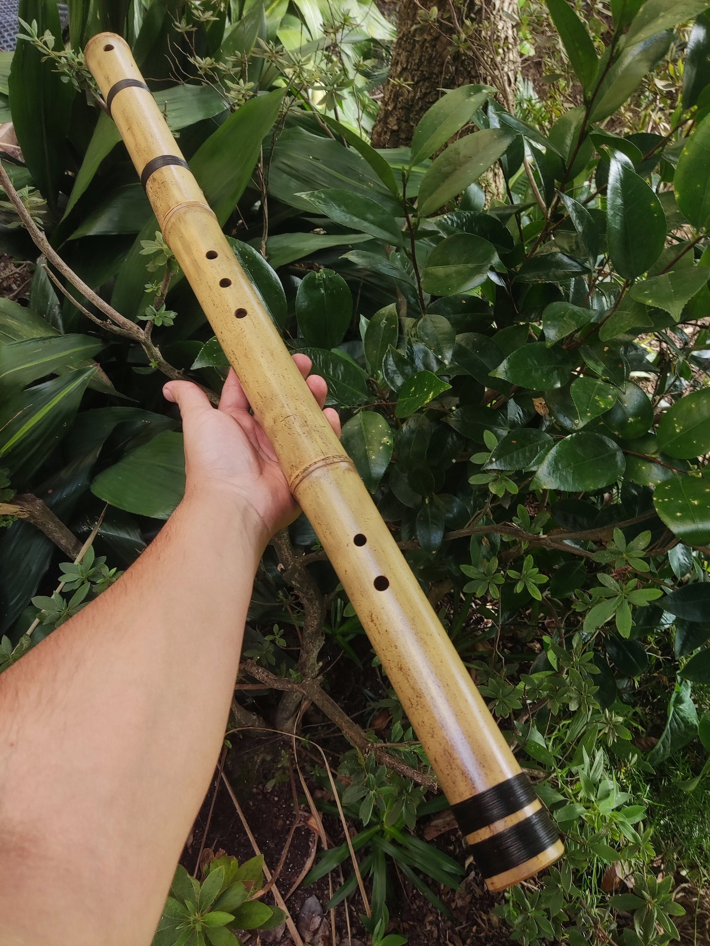 Kokin-Akebono Bamboo Flute in the key of low F#3 | Exotic looking and Meditative flute with Oriental design | For Deep meditation