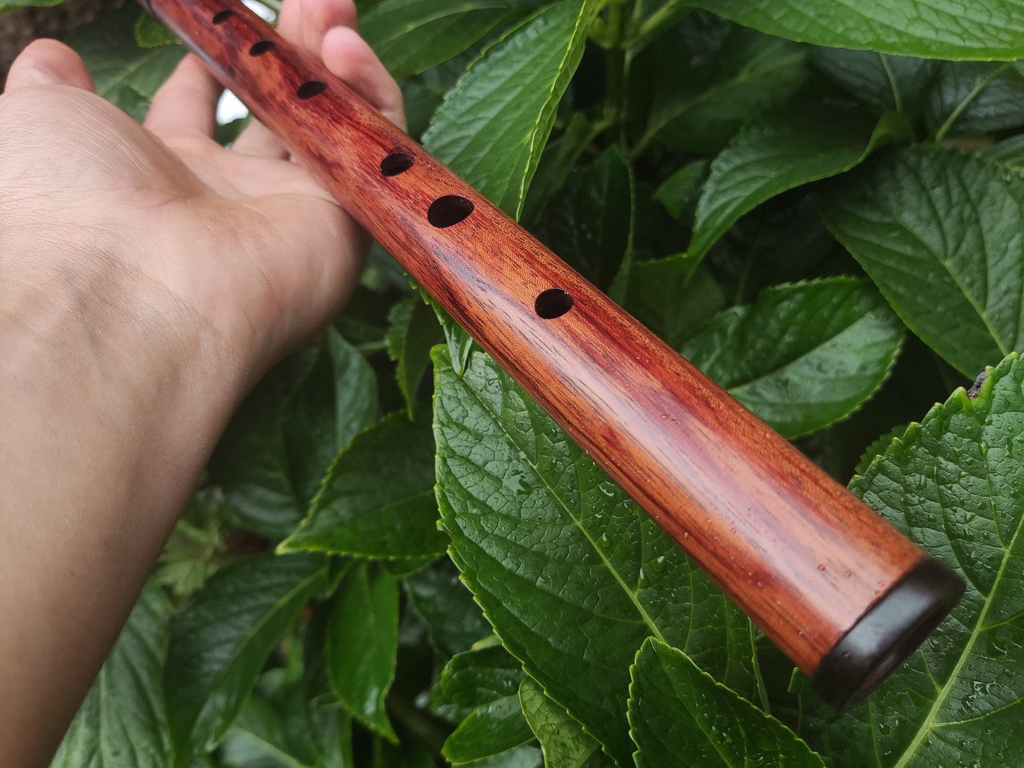 Wooden Flute in the key of F handmade out of Bubinga. Low F Irish style flute  in two pieces, concert tuned Folk and world music | Rui Gomes