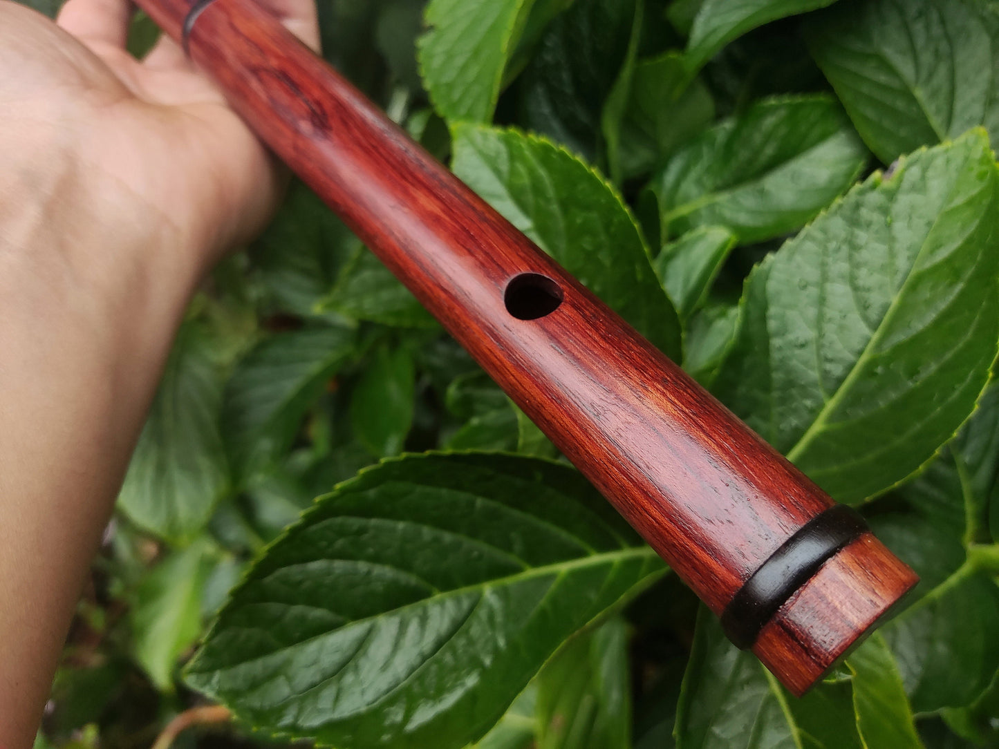 Wooden Flute in the key of F handmade out of Bubinga. Low F Irish style flute  in two pieces, concert tuned Folk and world music | Rui Gomes