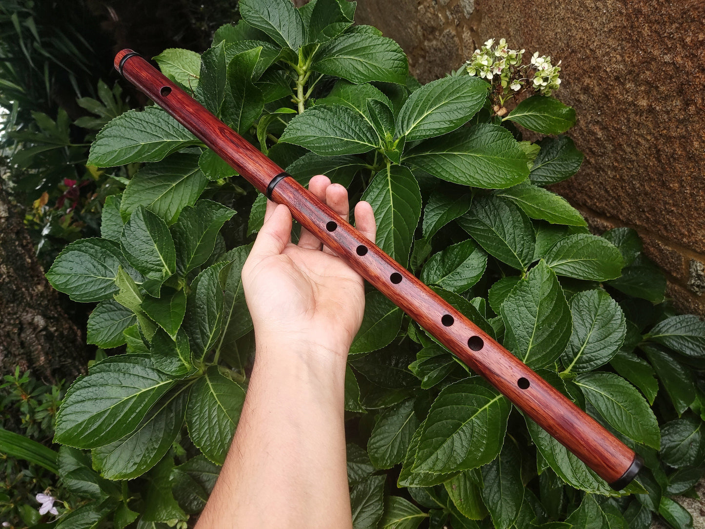 Wooden Flute in the key of F handmade out of Bubinga. Low F Irish style flute  in two pieces, concert tuned Folk and world music | Rui Gomes
