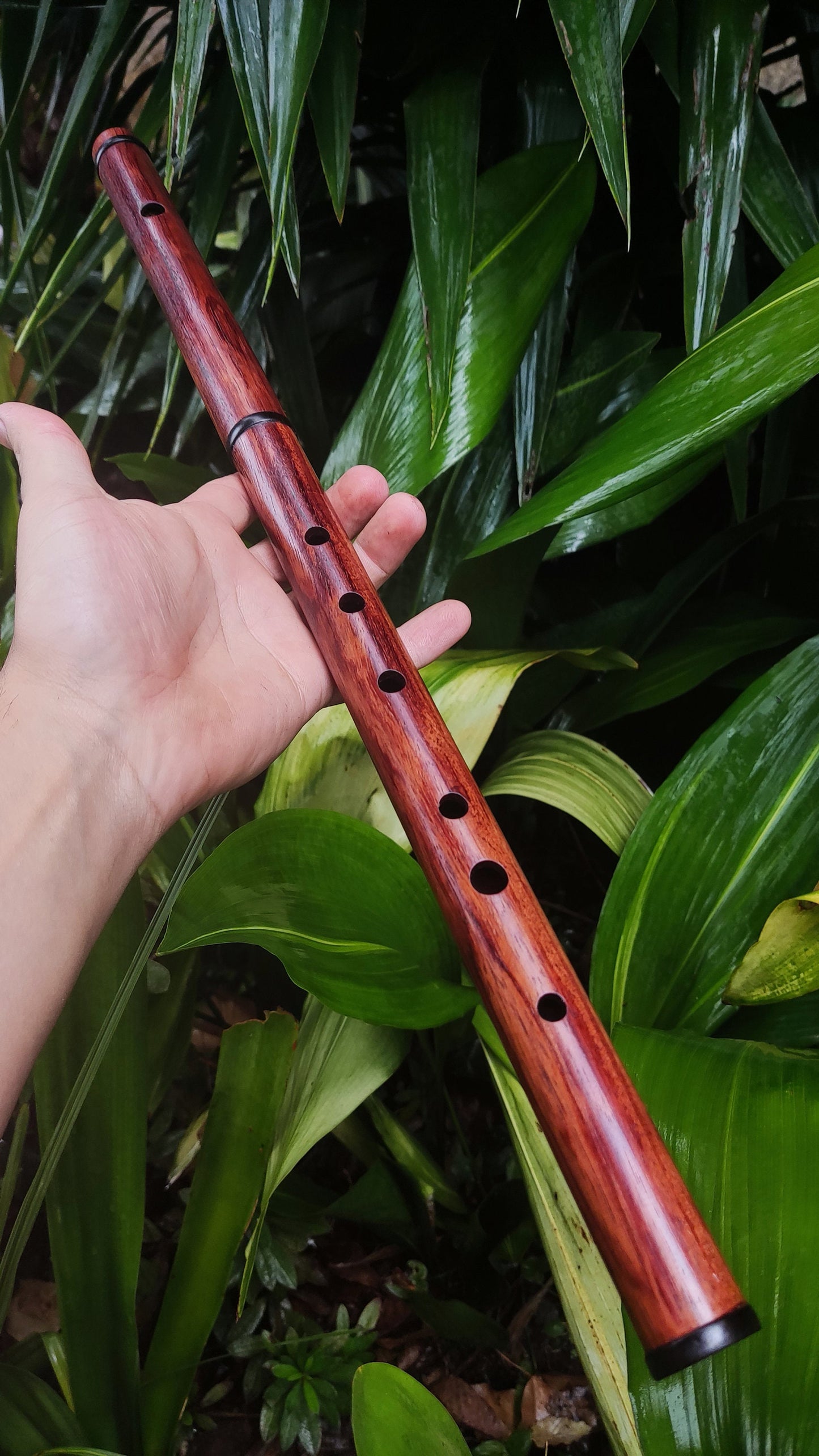 Wooden Flute in the key of F handmade out of Bubinga. Low F Irish style flute  in two pieces, concert tuned Folk and world music | Rui Gomes