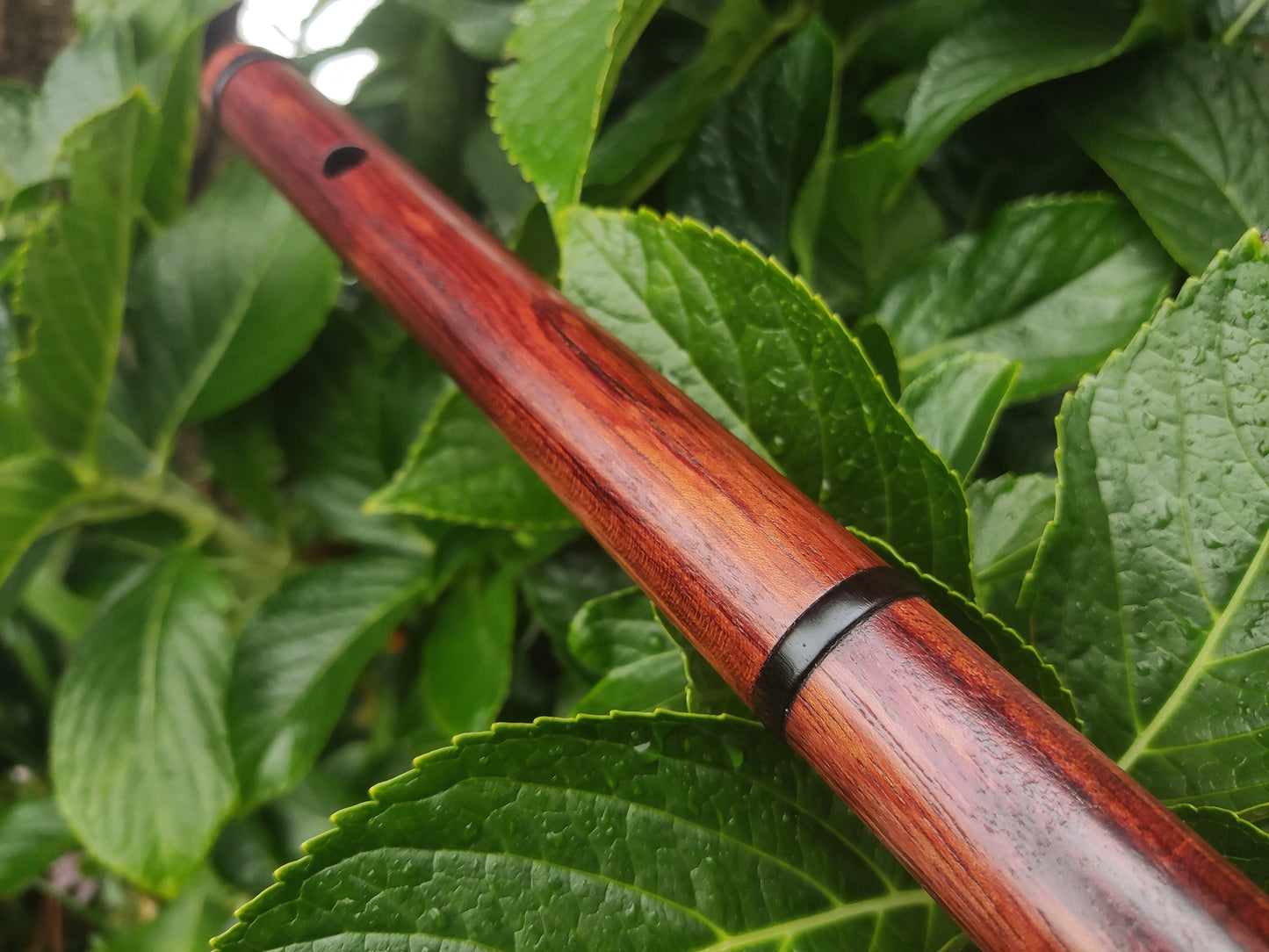 Wooden Flute in the key of F handmade out of Bubinga. Low F Irish style flute  in two pieces, concert tuned Folk and world music | Rui Gomes