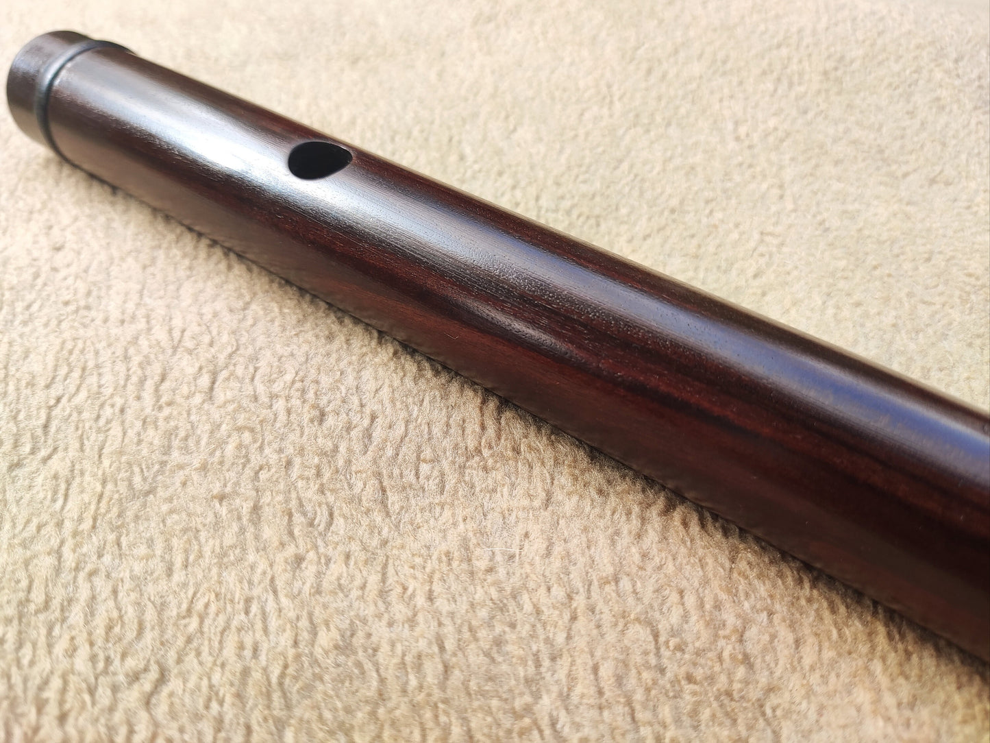 Low D Irish Flute handmade out of Santos Rosewood | Concert Tuned Wooden Flute for Folk & Traditional Music | Gift for Musician | Rui Gomes