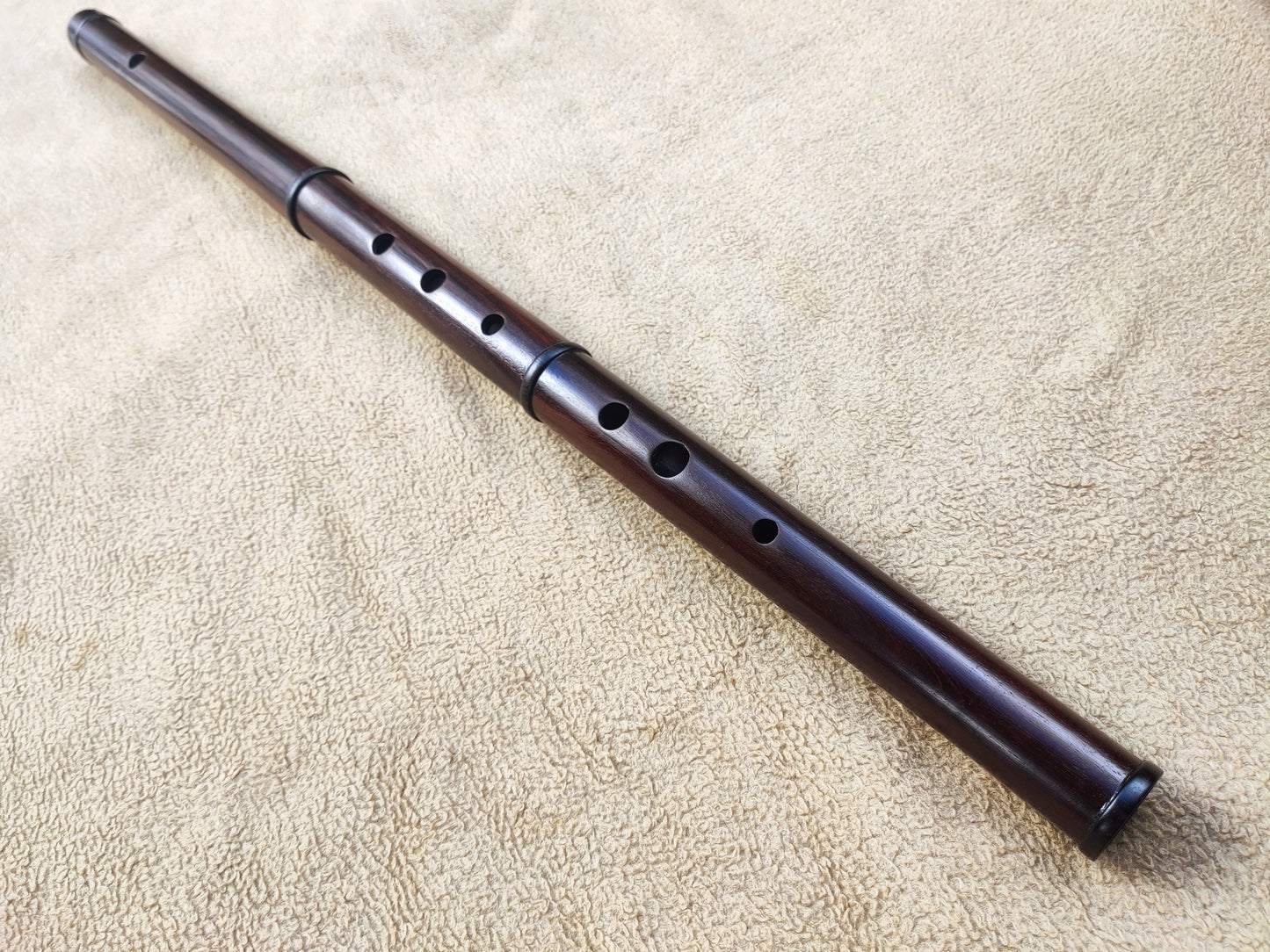 Low D Irish Flute handmade out of Santos Rosewood | Concert Tuned Wooden Flute for Folk & Traditional Music | Gift for Musician | Rui Gomes