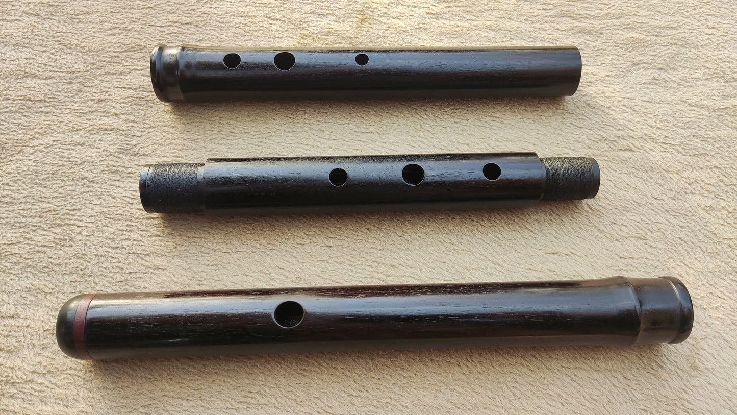 Irish Flute Handmade in African Blackwood by Rui Gomes | Transverse flute for Folk and Irish Trad Music | Simple System Wooden Flute