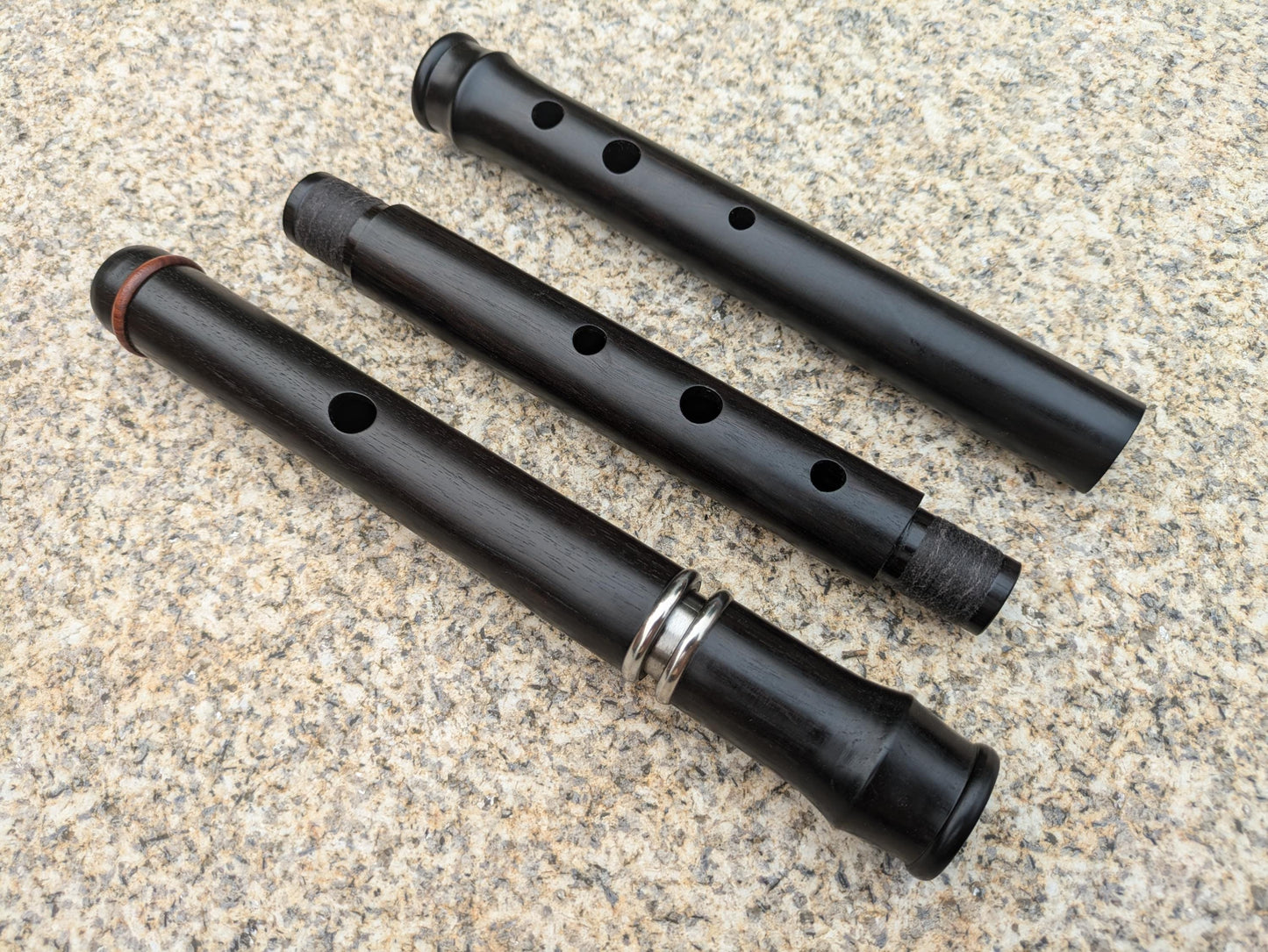 Irish Flute Handmade in African Blackwood by Rui Gomes | Transverse flute for Folk and Irish Trad Music | Simple System Wooden Flute