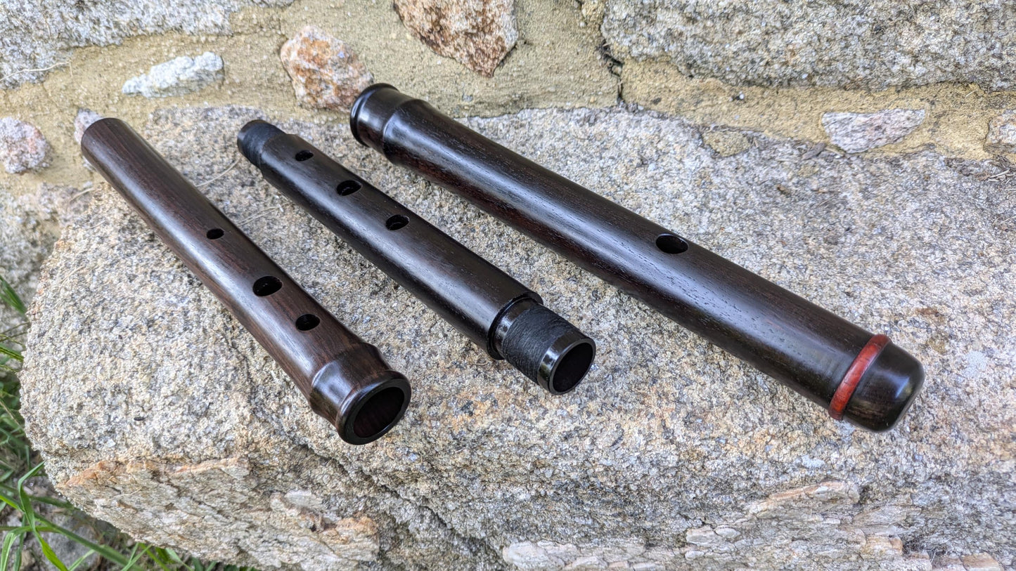 Irish Flute Handmade in African Blackwood by Rui Gomes | Transverse flute for Folk and Irish Trad Music | Simple System Wooden Flute