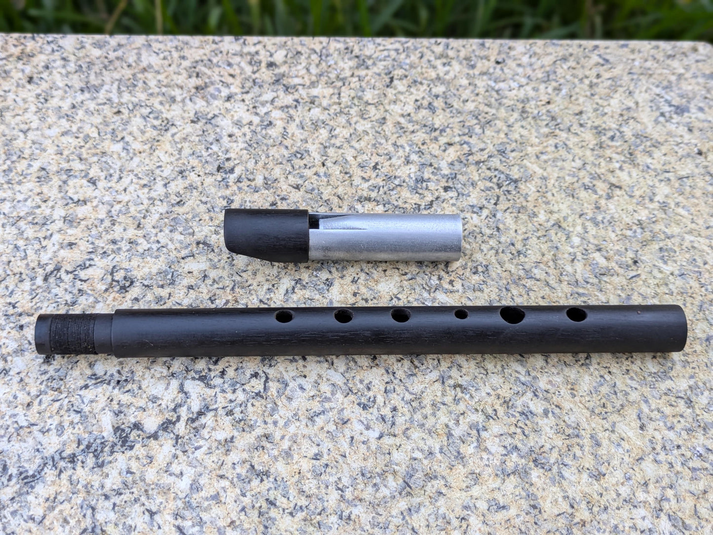 D Whistle in Ebony and Aluminium | Handmade Session Whistle | Small 6-hole diatonic | Loud and Sweet | Handmade in Portugal by Rui Gomes