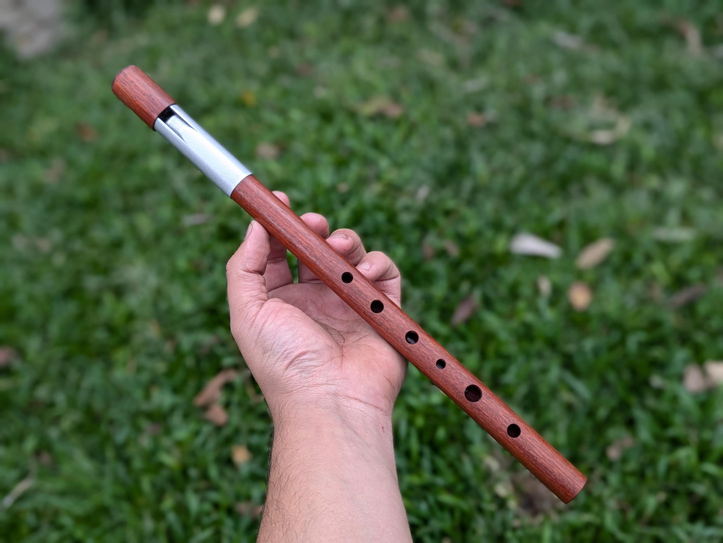C Whistle in Macacauba and Aluminum | Handmade Whistle | 6-hole diatonic flute | Loud and Sweet | Tin Whistle | Rui Gomes