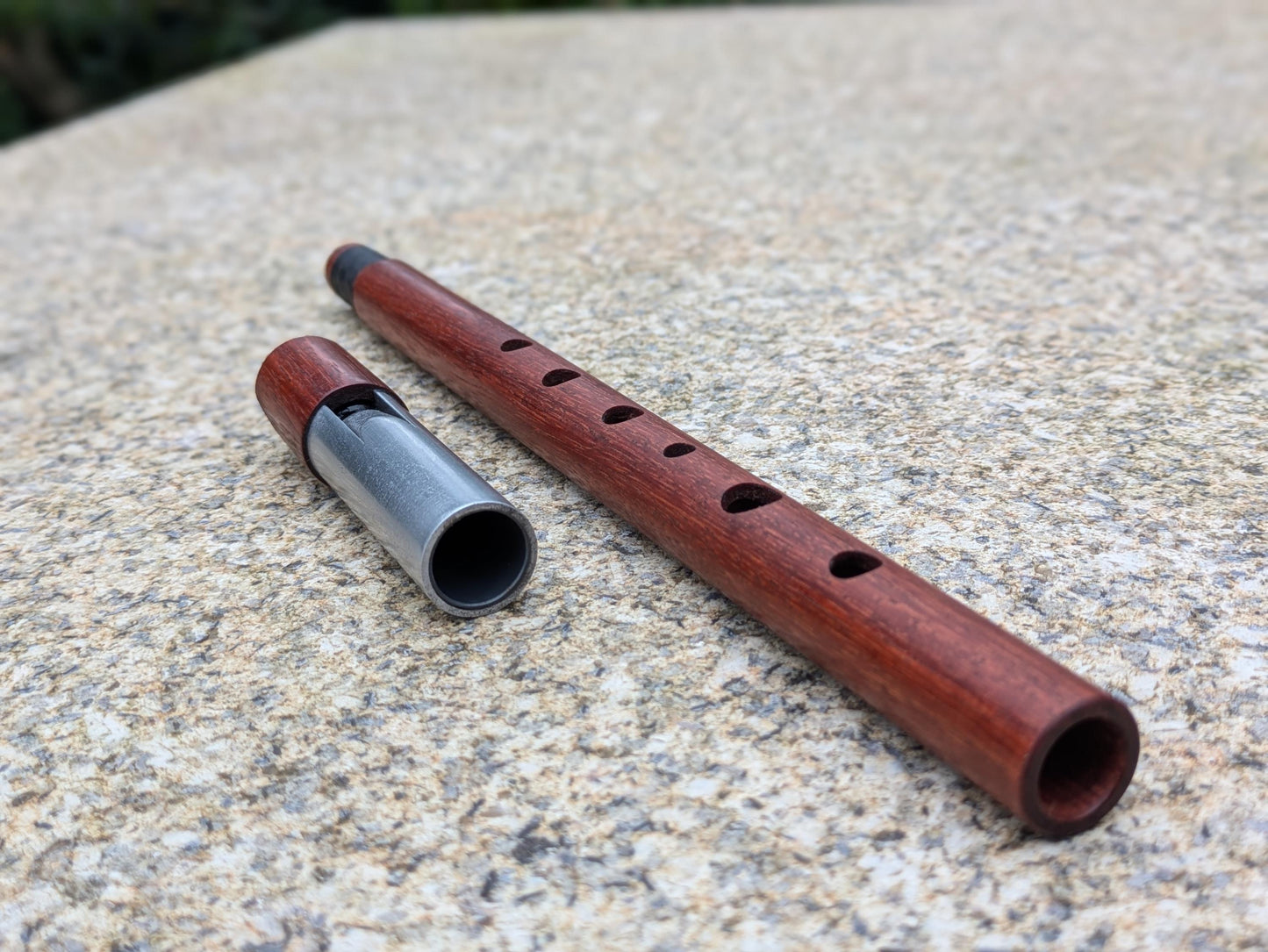 C Whistle in Macacauba and Aluminum | Handmade Whistle | 6-hole diatonic flute | Loud and Sweet | Tin Whistle | Rui Gomes