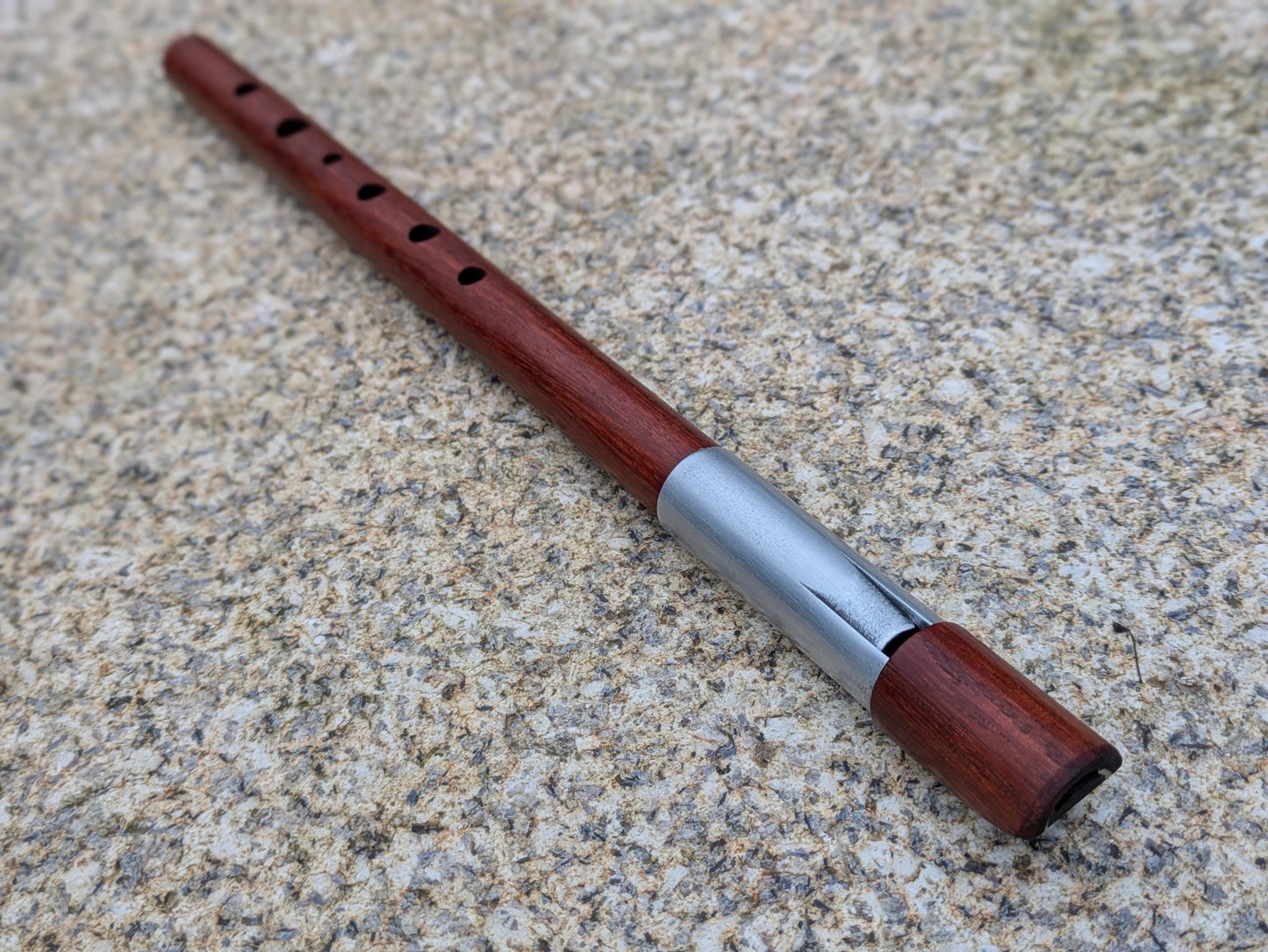 C Whistle in Macacauba and Aluminum | Handmade Whistle | 6-hole diatonic flute | Loud and Sweet | Tin Whistle | Rui Gomes