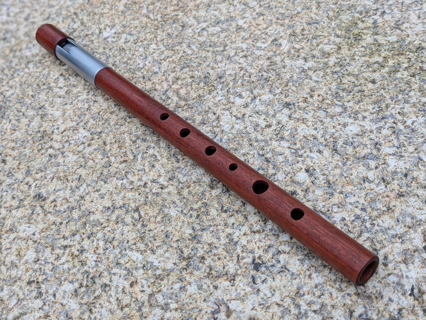 C Whistle in Macacauba and Aluminum | Handmade Whistle | 6-hole diatonic flute | Loud and Sweet | Tin Whistle | Rui Gomes
