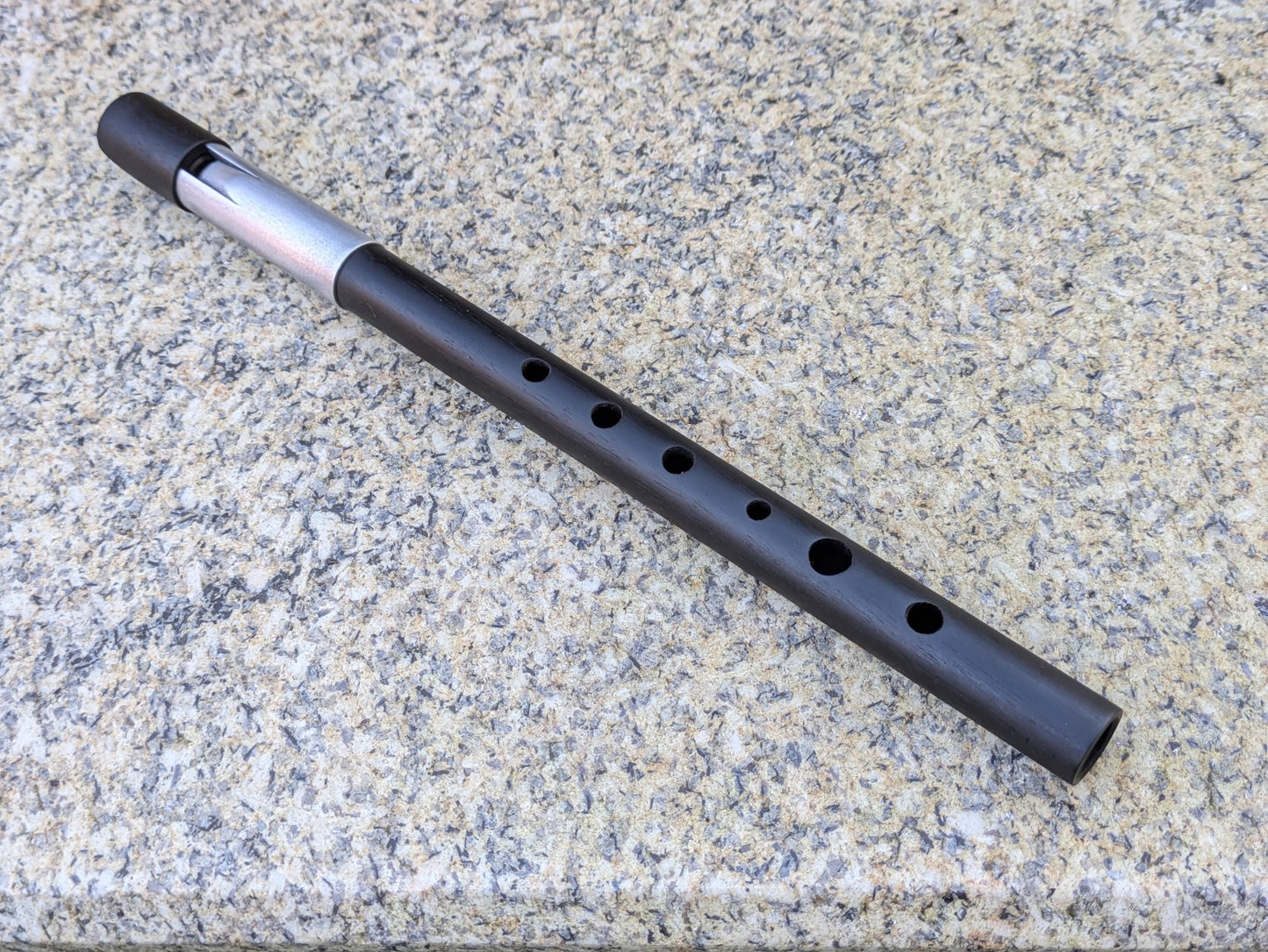 D Whistle in Ebony and Aluminium | Handmade Session Whistle | Small 6-hole diatonic | Loud and Sweet | Handmade in Portugal by Rui Gomes
