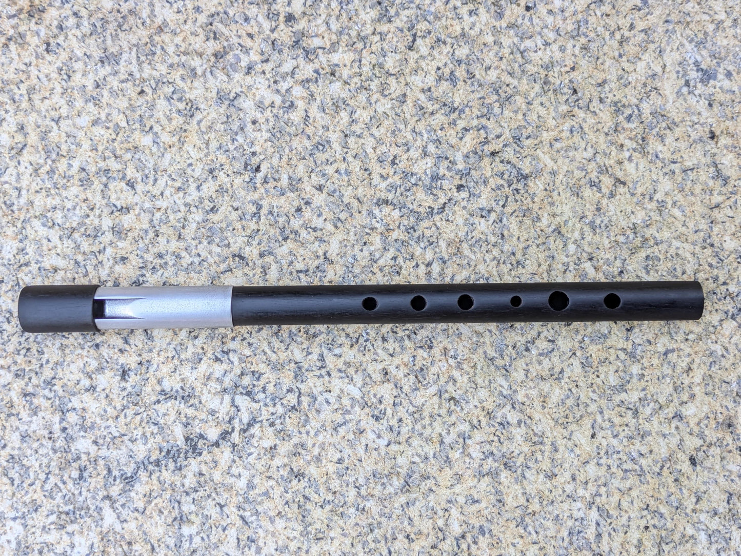 D Whistle in Ebony and Aluminium | Handmade Session Whistle | Small 6-hole diatonic | Loud and Sweet | Handmade in Portugal by Rui Gomes