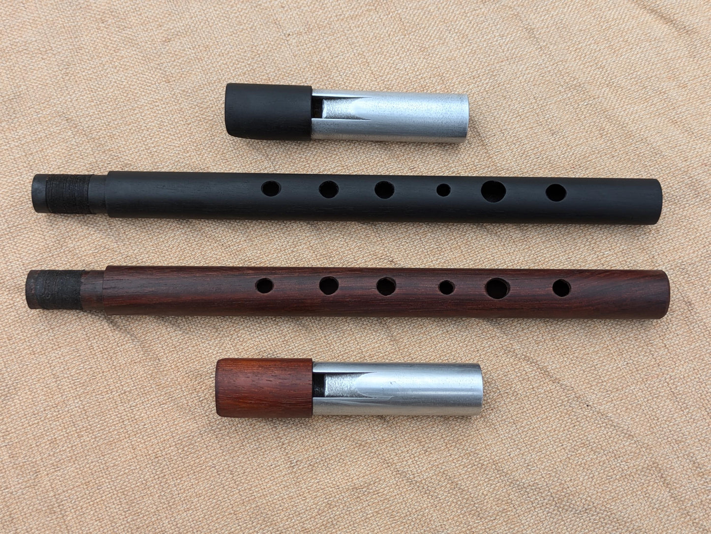 D Whistle in Ebony and Aluminium | Handmade Session Whistle | Small 6-hole diatonic | Loud and Sweet | Handmade in Portugal by Rui Gomes