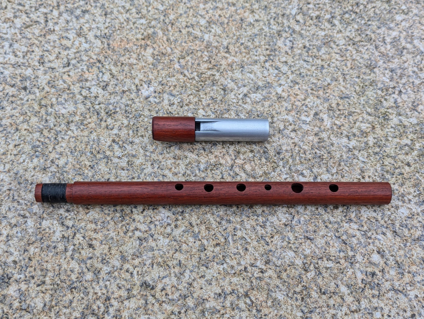 C Whistle in Macacauba and Aluminum | Handmade Whistle | 6-hole diatonic flute | Loud and Sweet | Tin Whistle | Rui Gomes