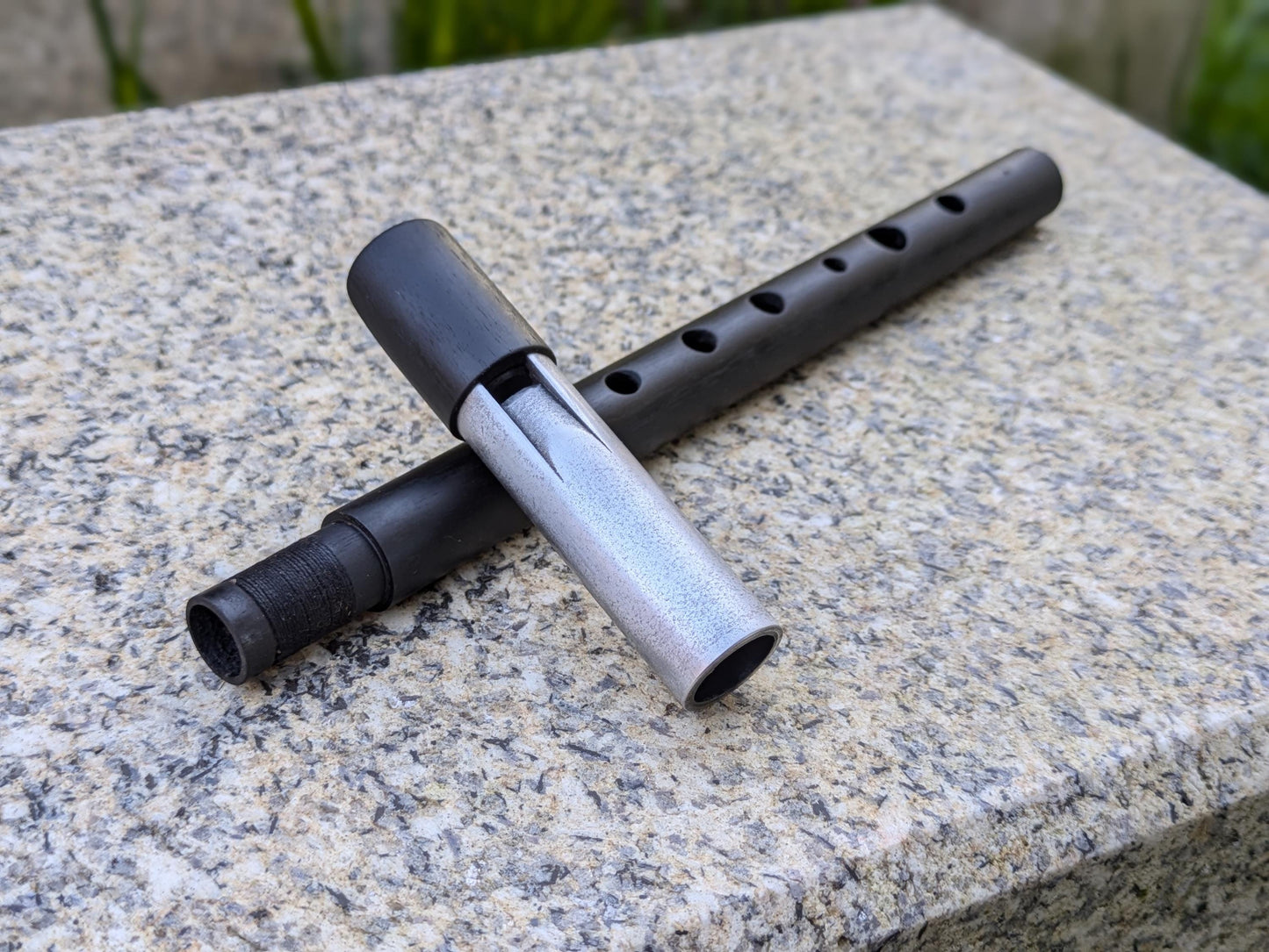 C Whistle in Macacauba and Aluminum | Handmade Whistle | 6-hole diatonic flute | Loud and Sweet | Tin Whistle | Rui Gomes