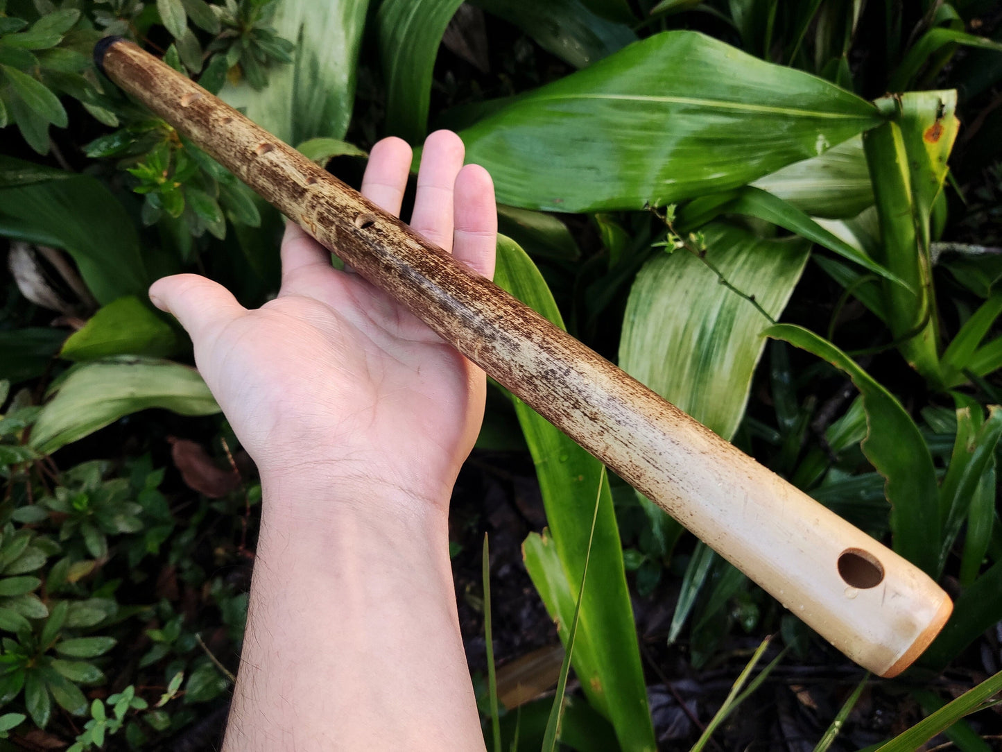 Arabian style Bamboo Flute in the key of low E, with a Rustic look, for deep meditation in an ethnic middle eastern Hijaz karr scale