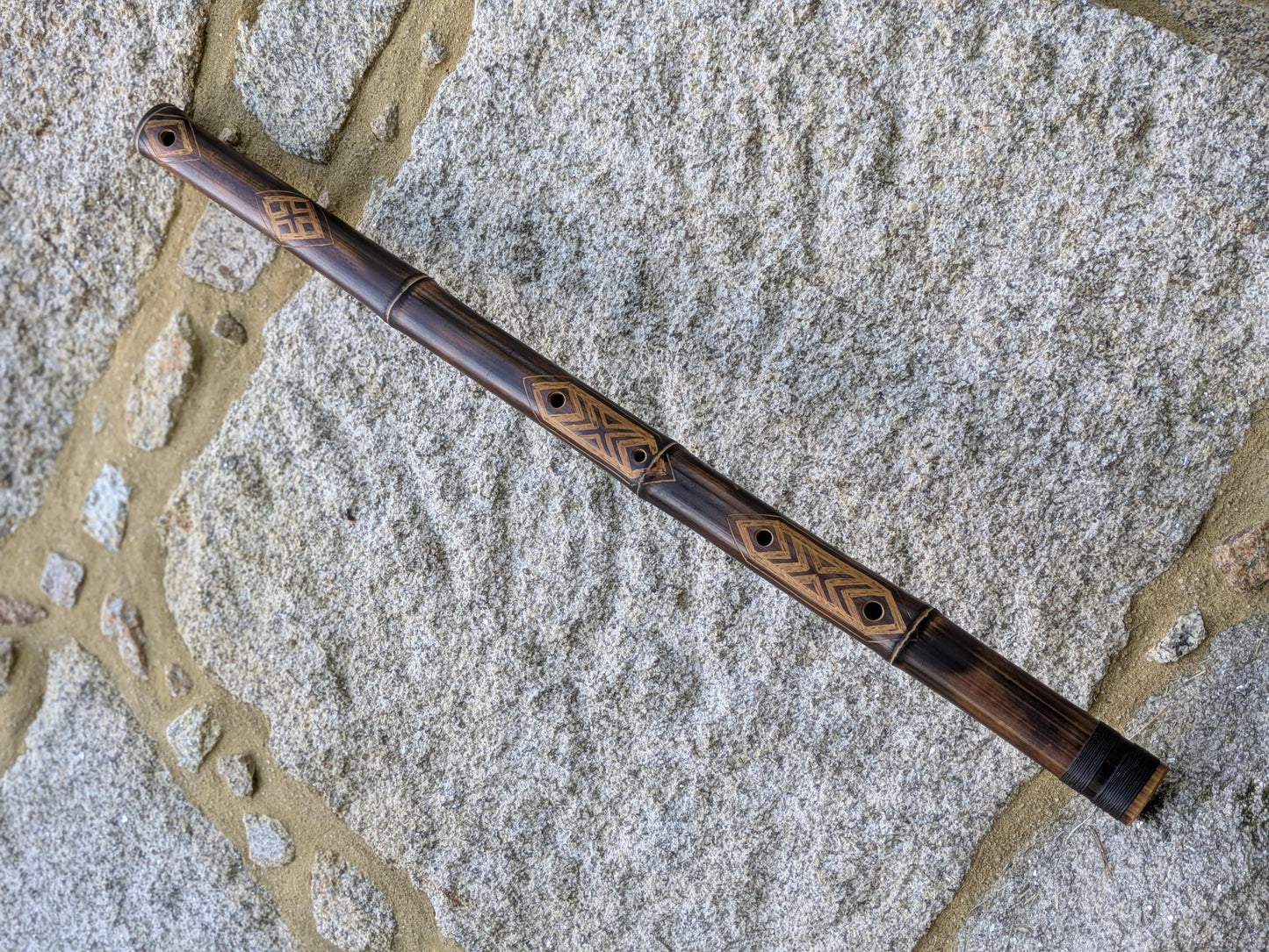 Low A Minor Pentatonic Flute | Ethnically Carved Bamboo Flute for Deep Meditation | Unique Flute | Sound Journey | Rui Gomes