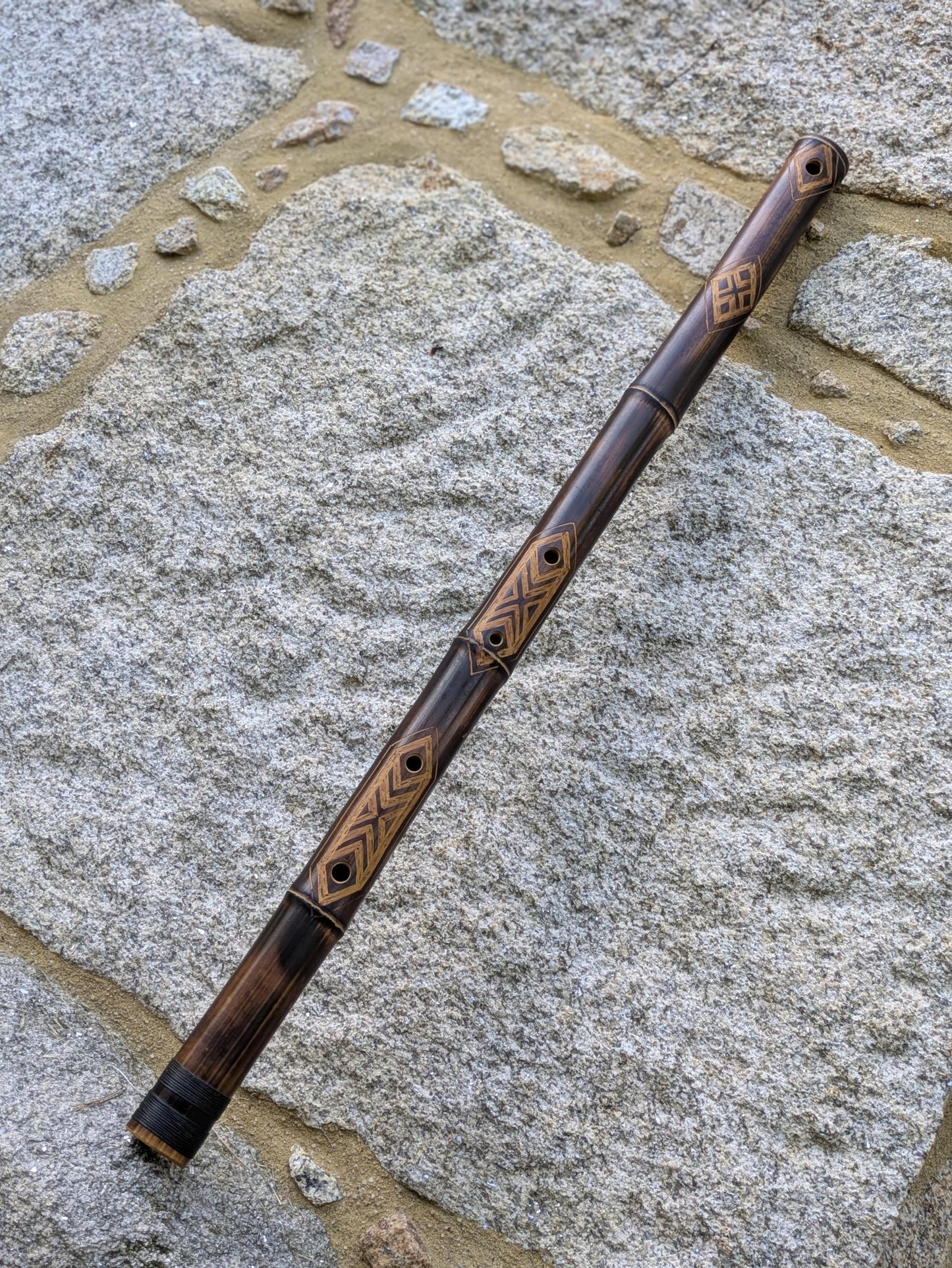 Low A Minor Pentatonic Flute | Ethnically Carved Bamboo Flute for Deep Meditation | Unique Flute | Sound Journey | Rui Gomes