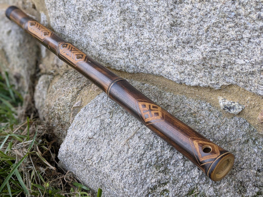 Low A Minor Pentatonic Flute | Ethnically Carved Bamboo Flute for Deep Meditation | Unique Flute | Sound Journey | Rui Gomes