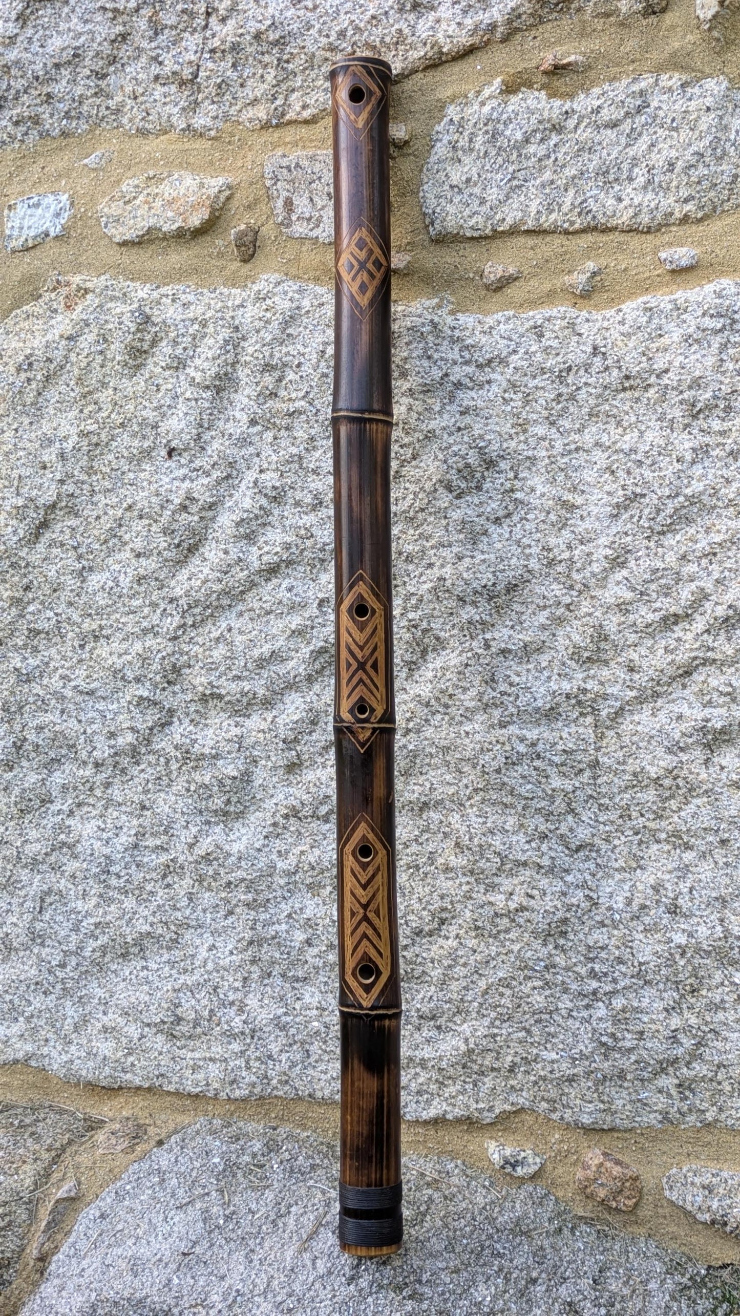 Low A Minor Pentatonic Flute | Ethnically Carved Bamboo Flute for Deep Meditation | Unique Flute | Sound Journey | Rui Gomes