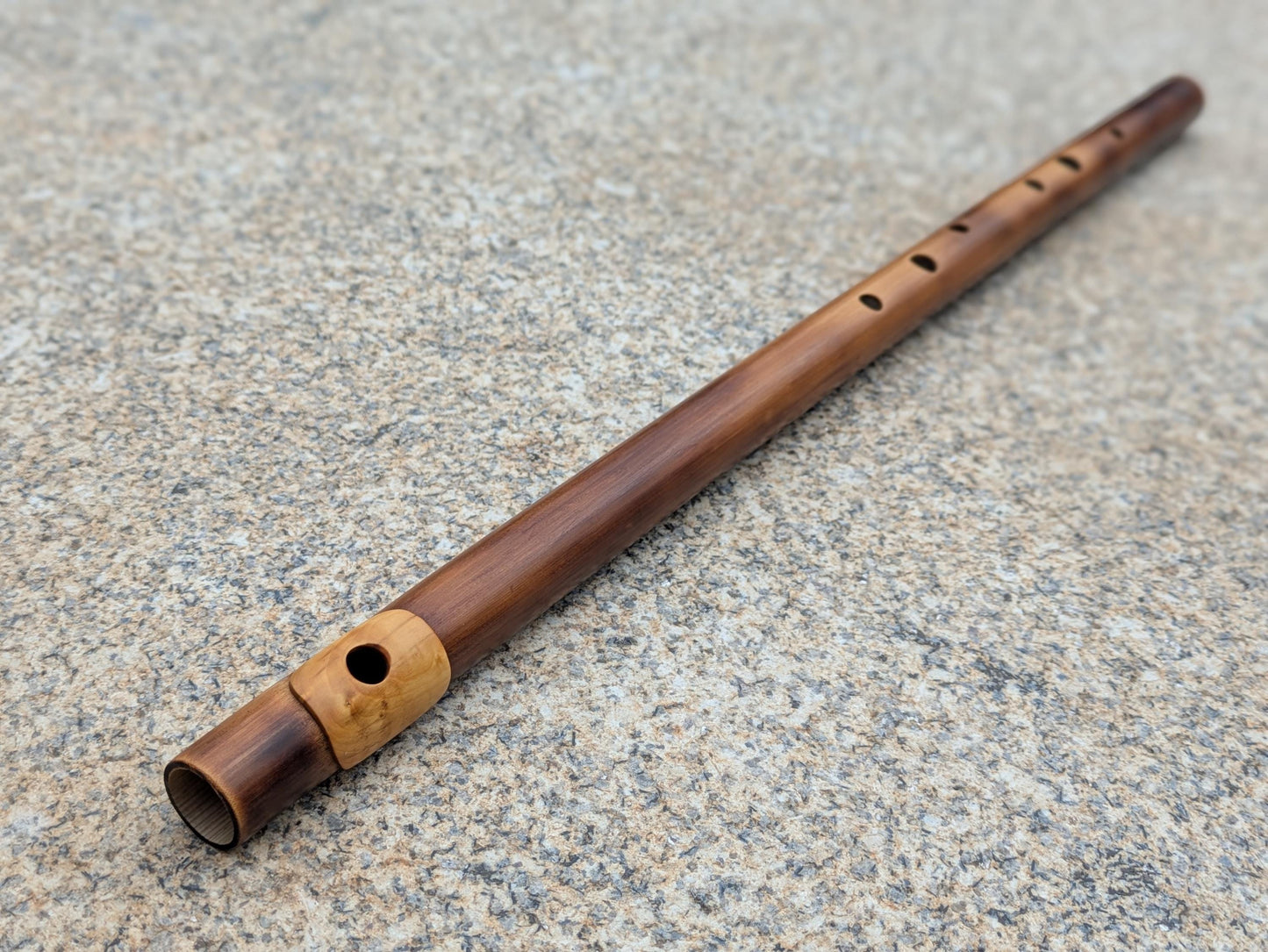 Bamboo flute in D Major with Boxwood Lip Plate | Right handed 6 holes Flute for Irish and Folk Music | Handmade Transverse Flute | Rui Gomes